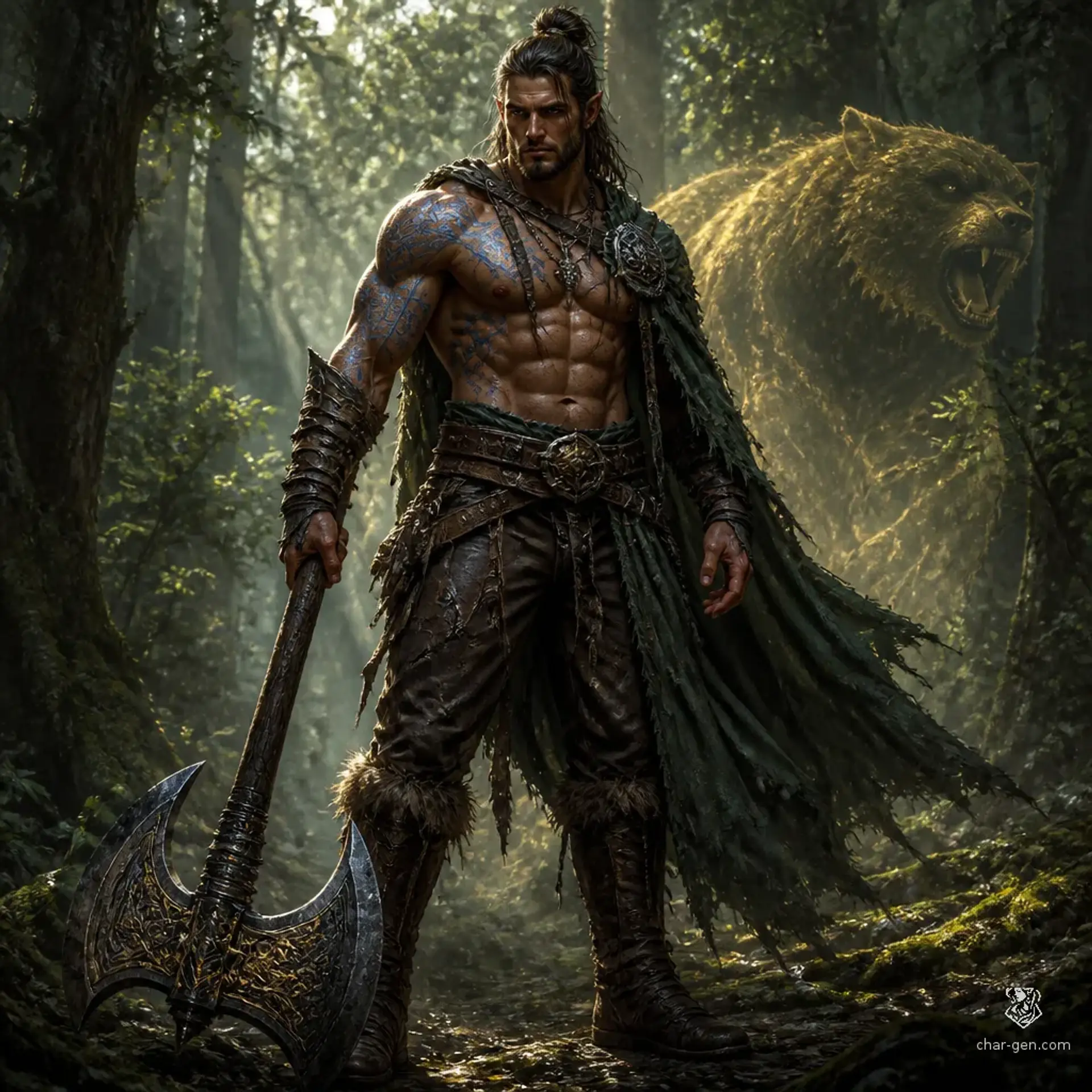 Beck "River" Halidan - AI-generated fantasy Character