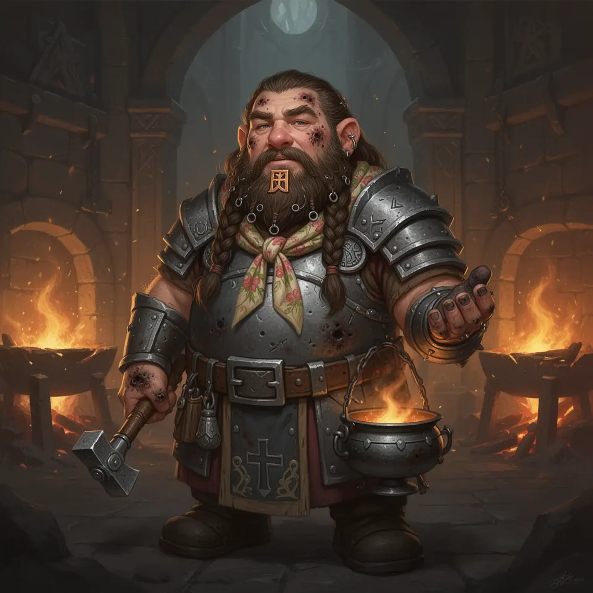 High Hammer Rul Thunderbelly - AI-generated fantasy NPC