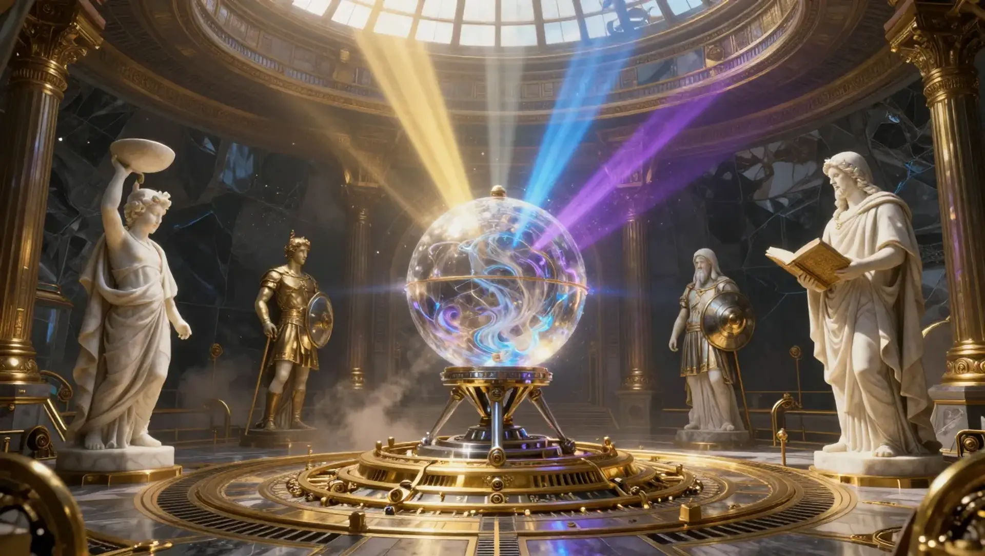 The Tri-Solar Sanctum - AI-generated fantasy Puzzle