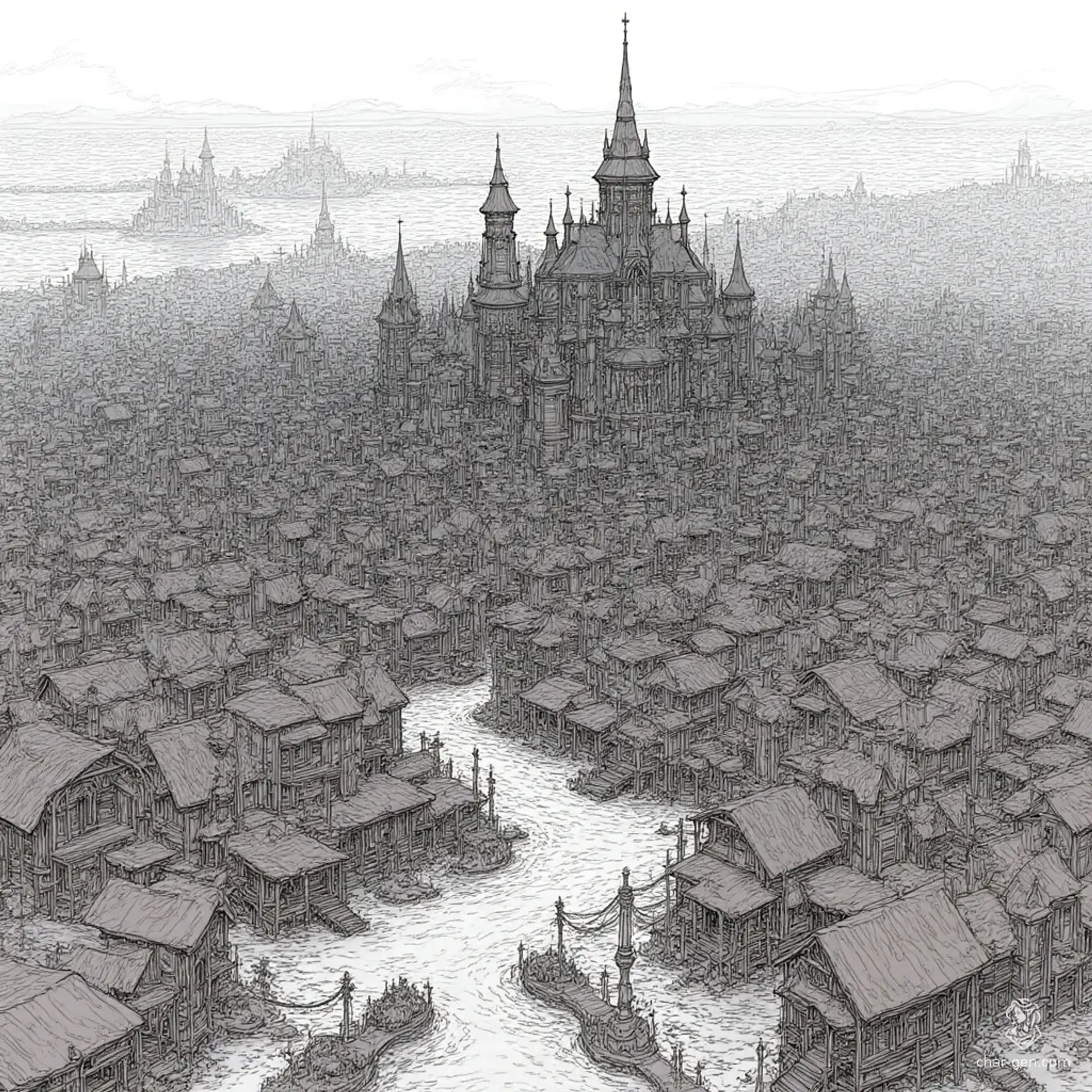 Poskome - AI-generated fantasy Settlement