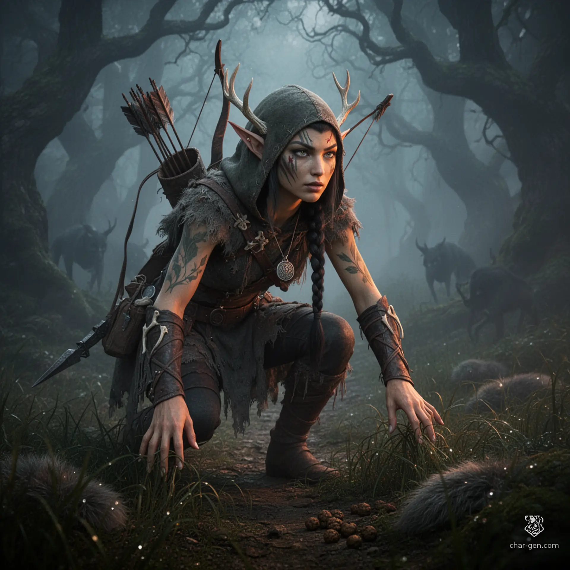 Whispers of the Wild Ranger | Fantasy Art Competition | CharGen