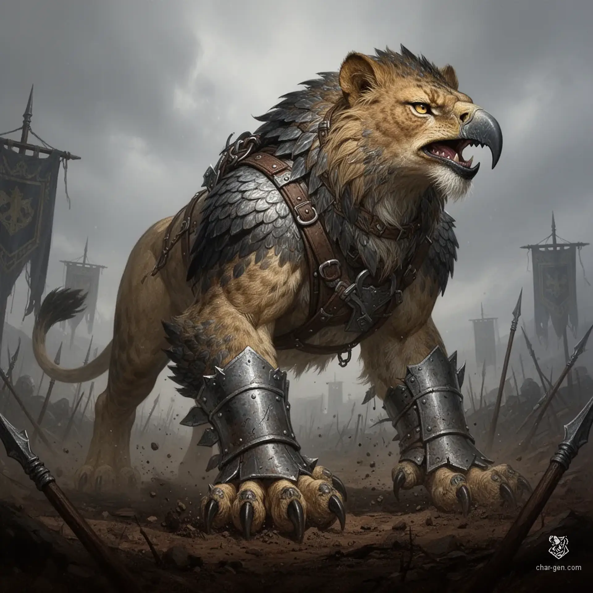 War-Bred Demigryph - AI-generated fantasy Monster