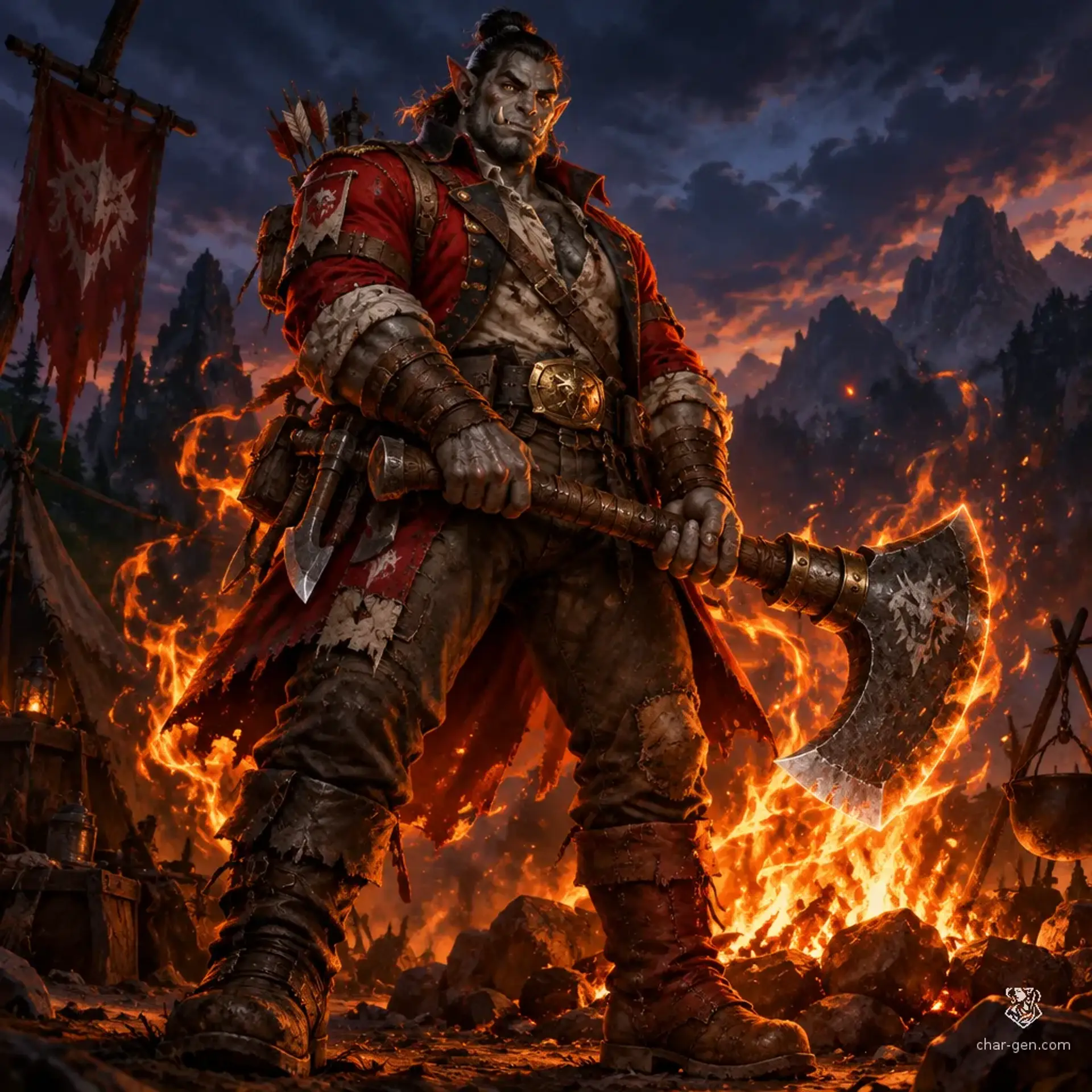 corgis lord of flames - AI-generated fantasy Character