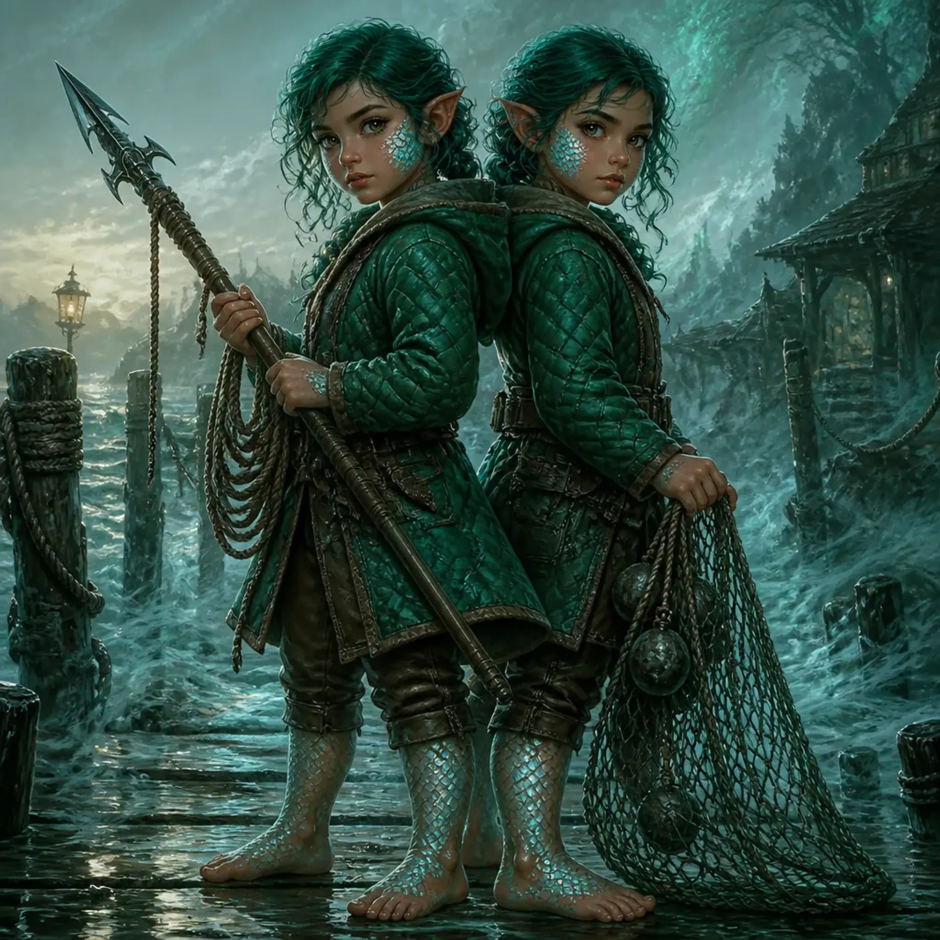 Kayleigh and Kendra Brightmorn - AI-generated fantasy Character