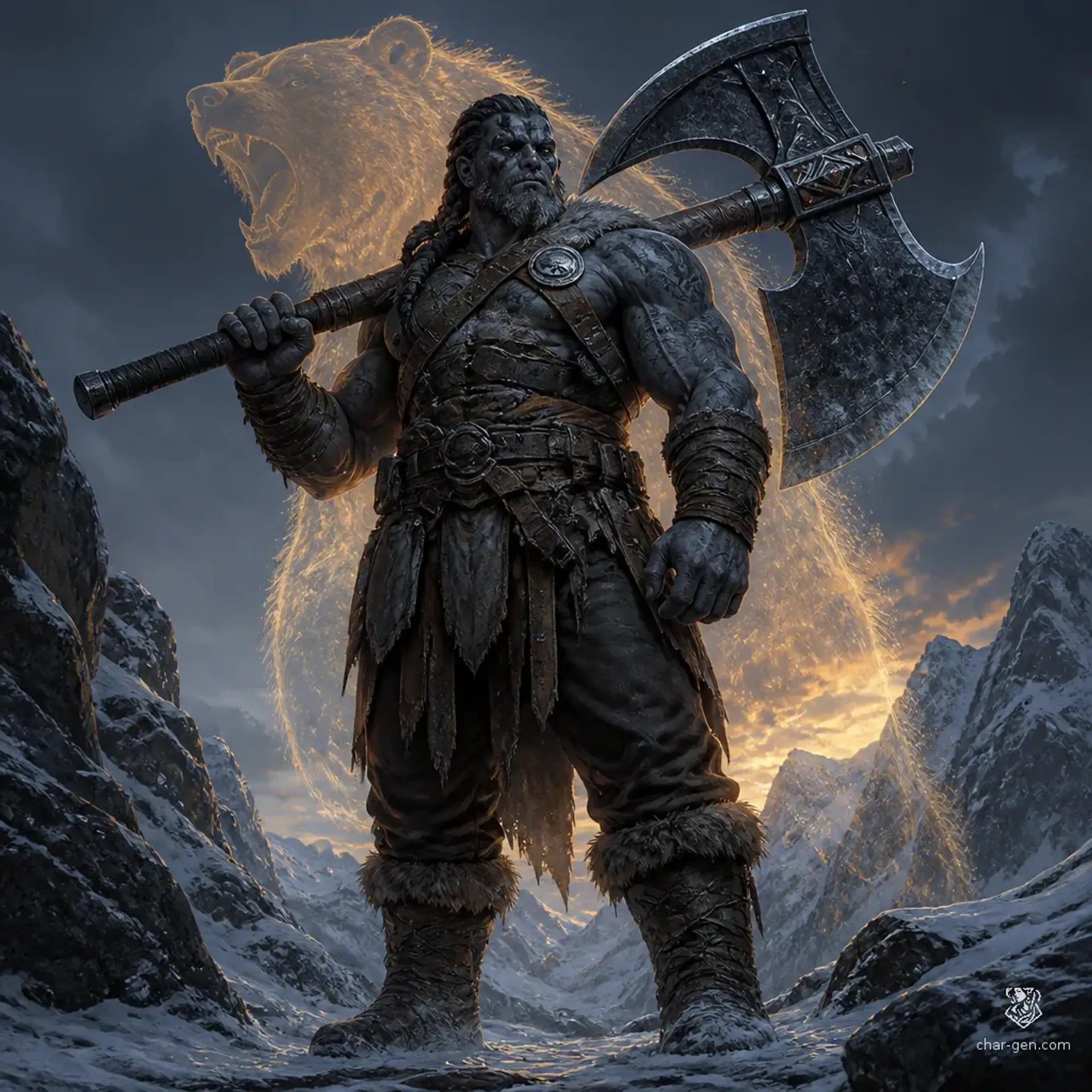 Thavus Stonefist Katho-Olavi - AI-generated fantasy Character