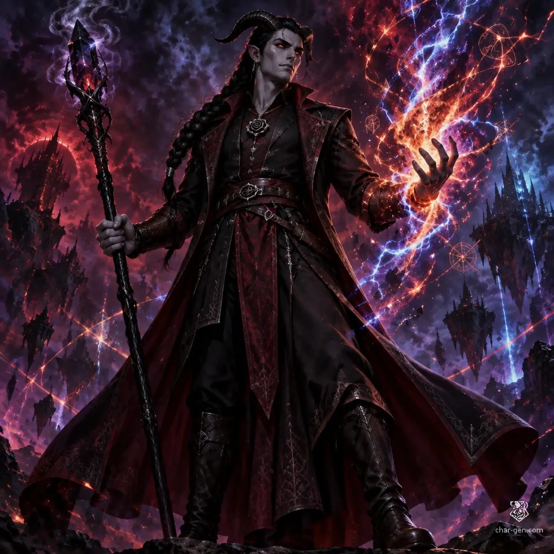 Dhair Darkrose - AI-generated fantasy Character