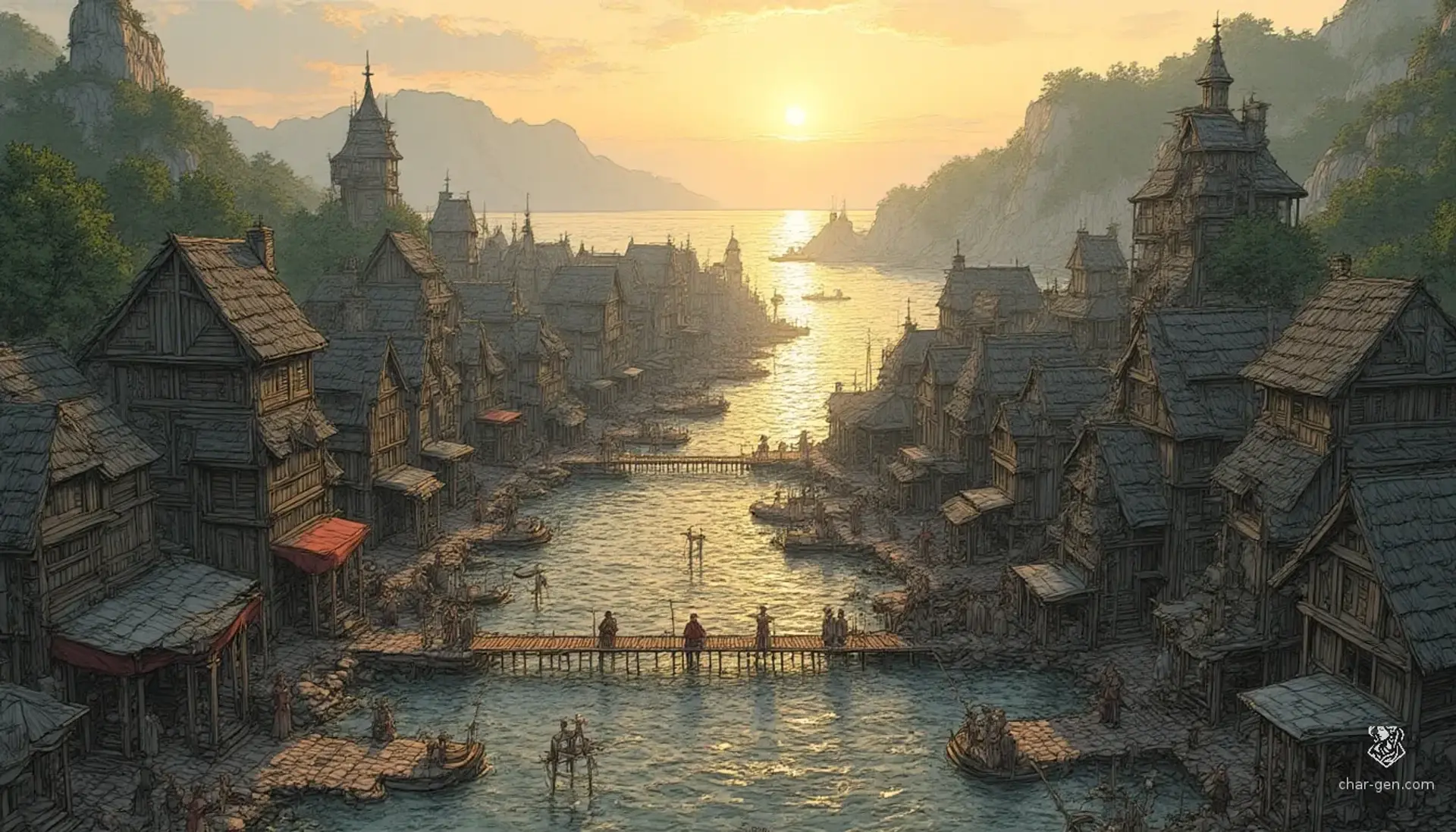 Harrowsmeet - AI-generated fantasy Settlement