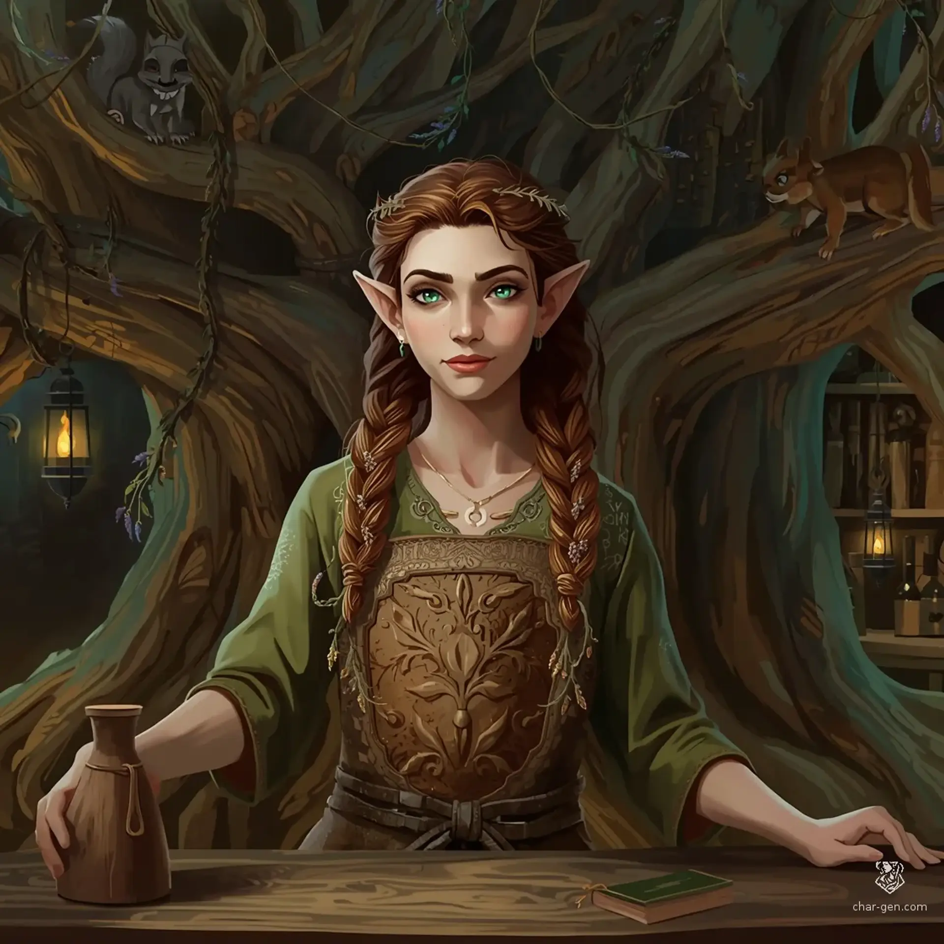 The Ancient Burl - AI-generated fantasy Tavern