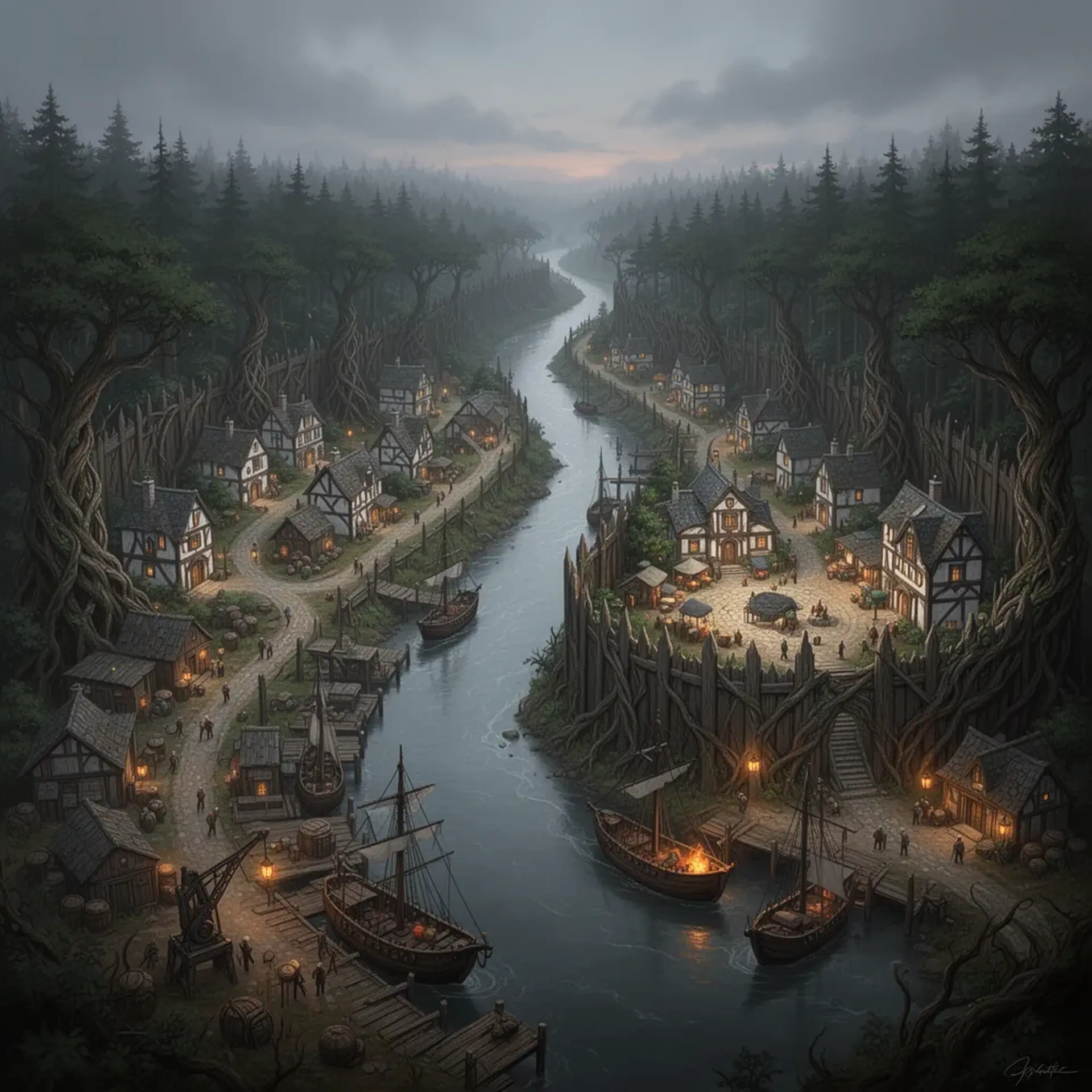 Rivenshade - AI-generated fantasy Settlement
