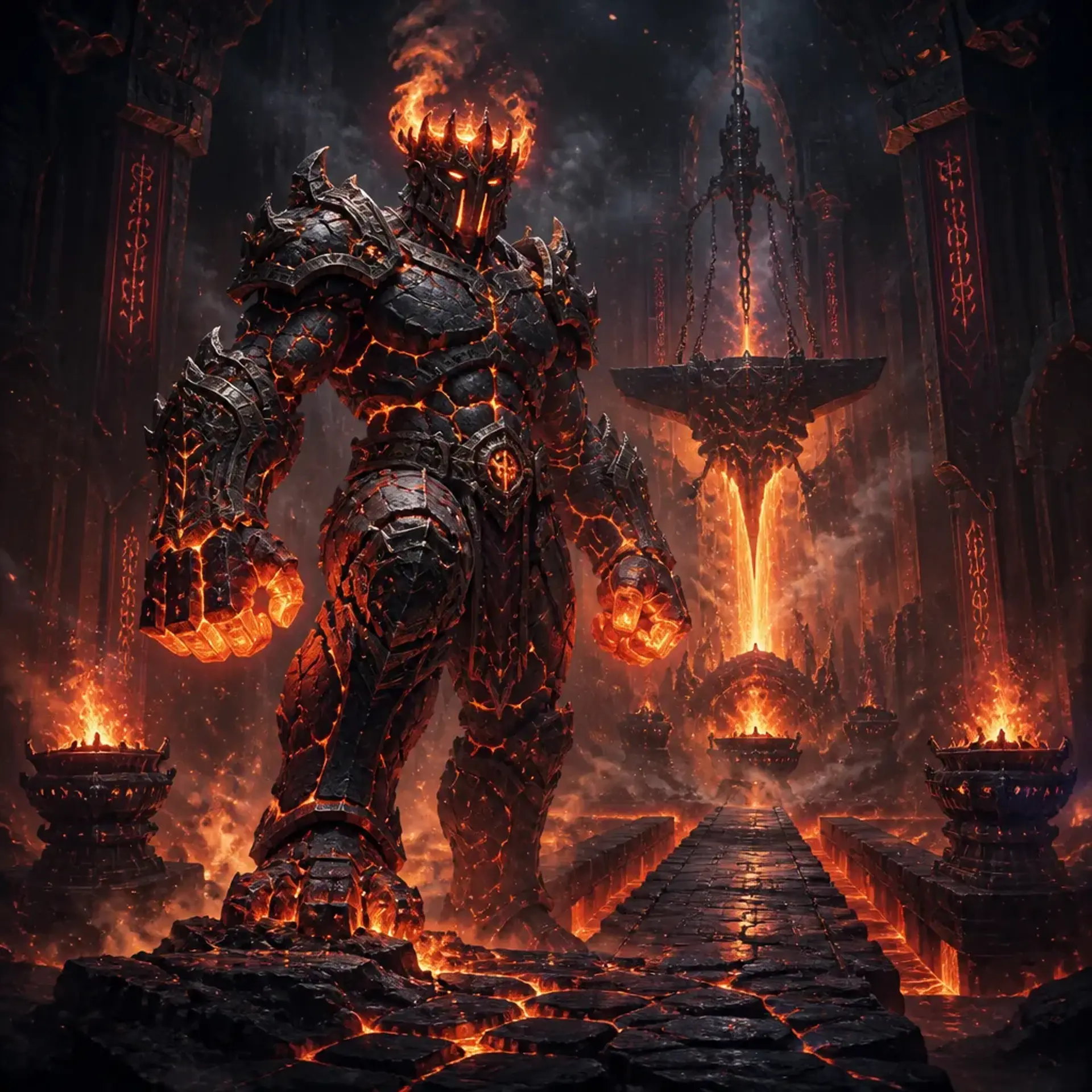 Tovan Ashwake, Cinderbound Guardian - AI-generated fantasy Monster