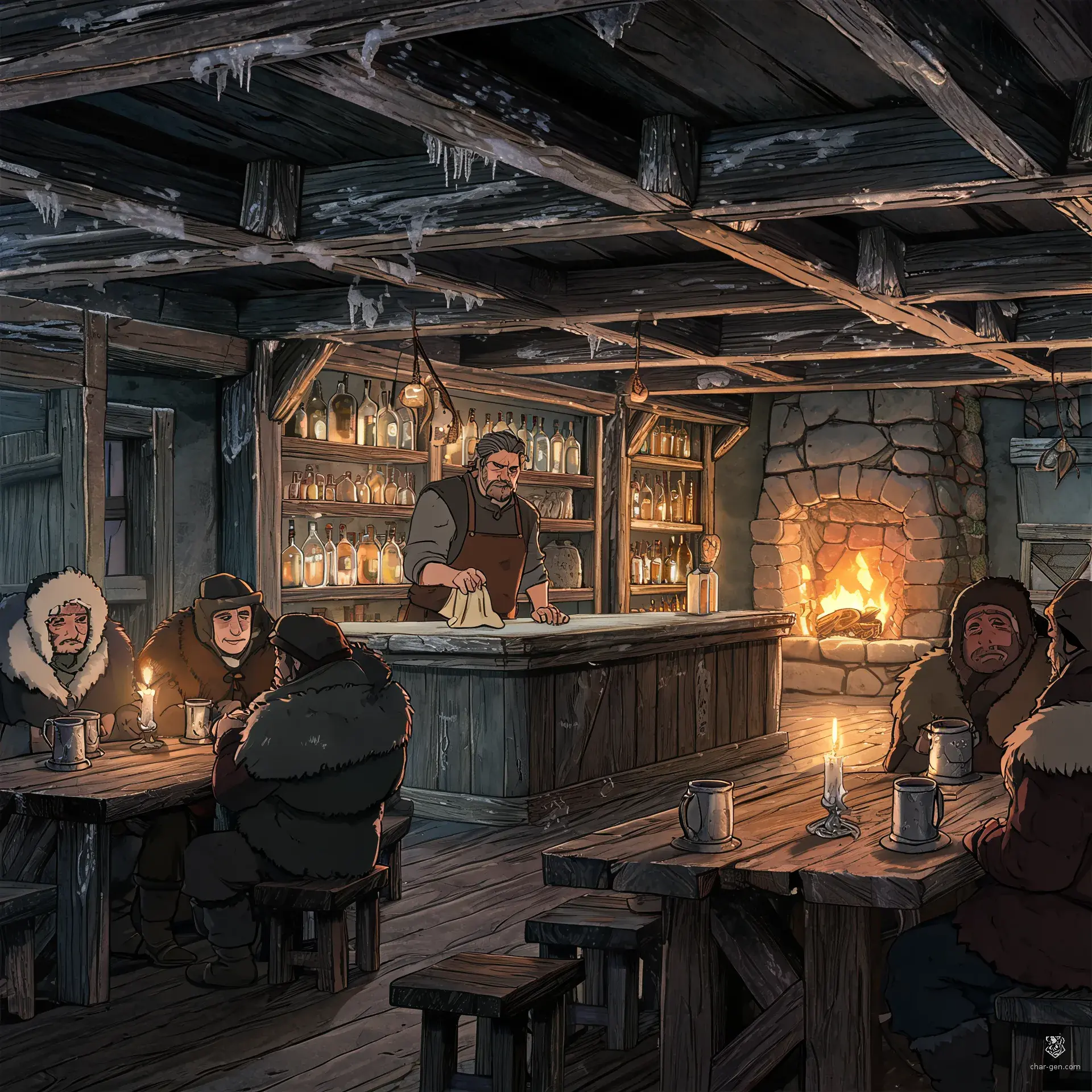 Three Flags Sailing - AI-generated fantasy Tavern