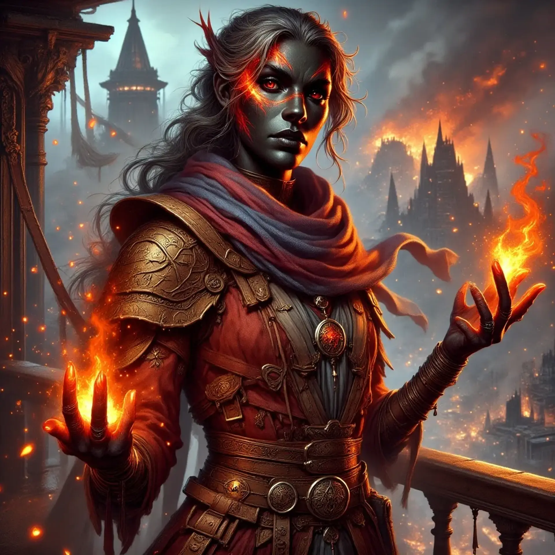 Hessa Flameveil - AI-generated fantasy NPC