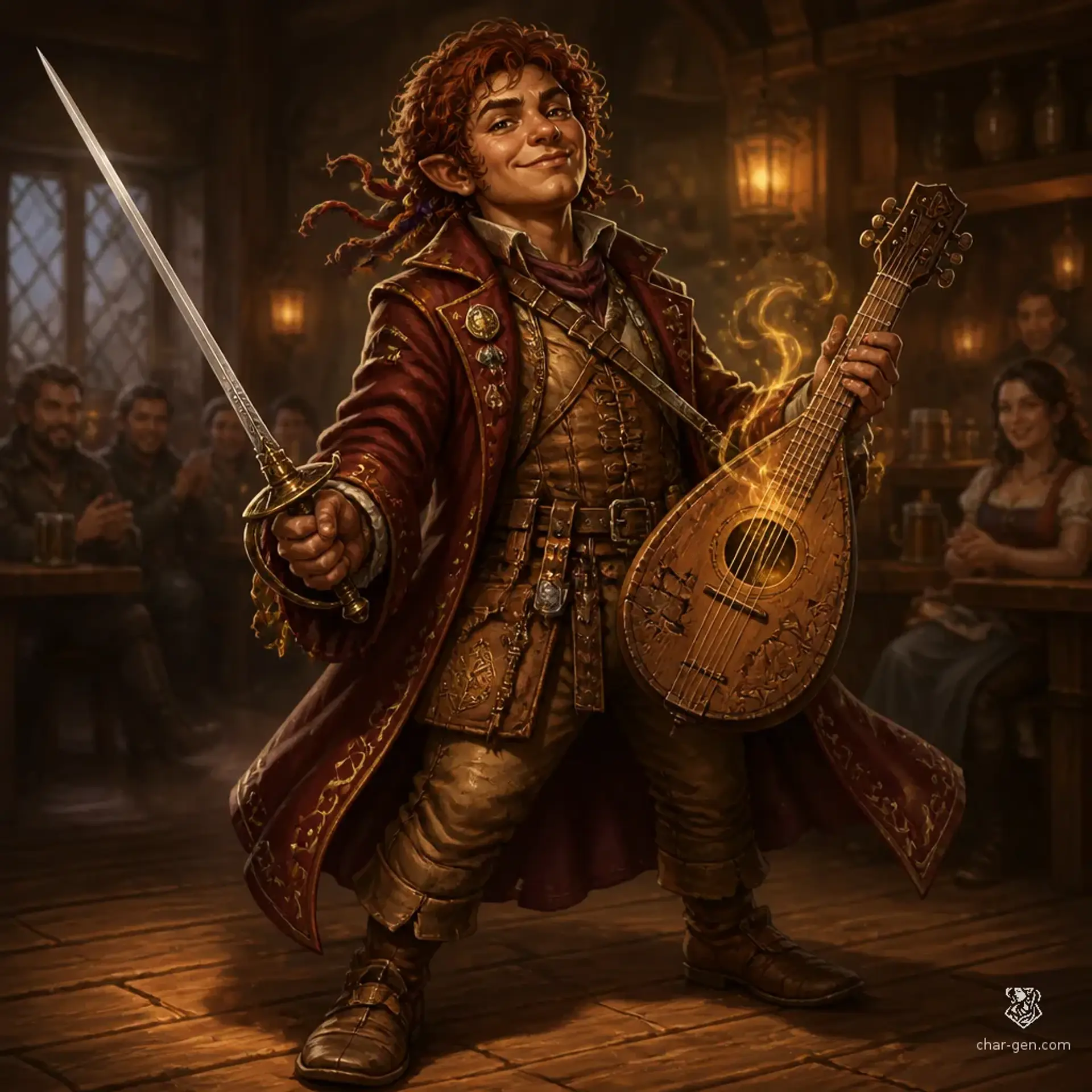Rollo Bramblefiddle - AI-generated fantasy Character