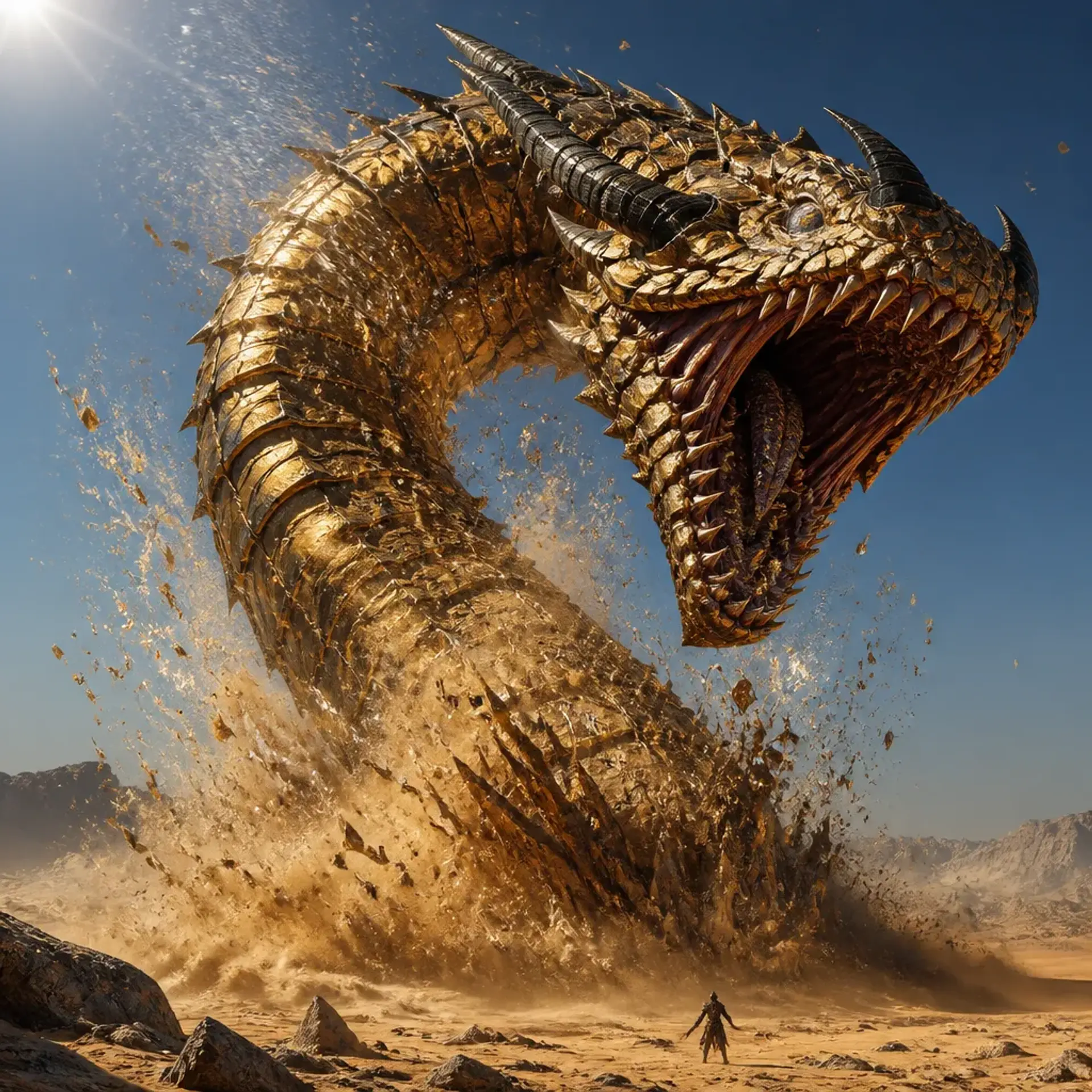 Ancient Sandwyrm - AI-generated fantasy Monster