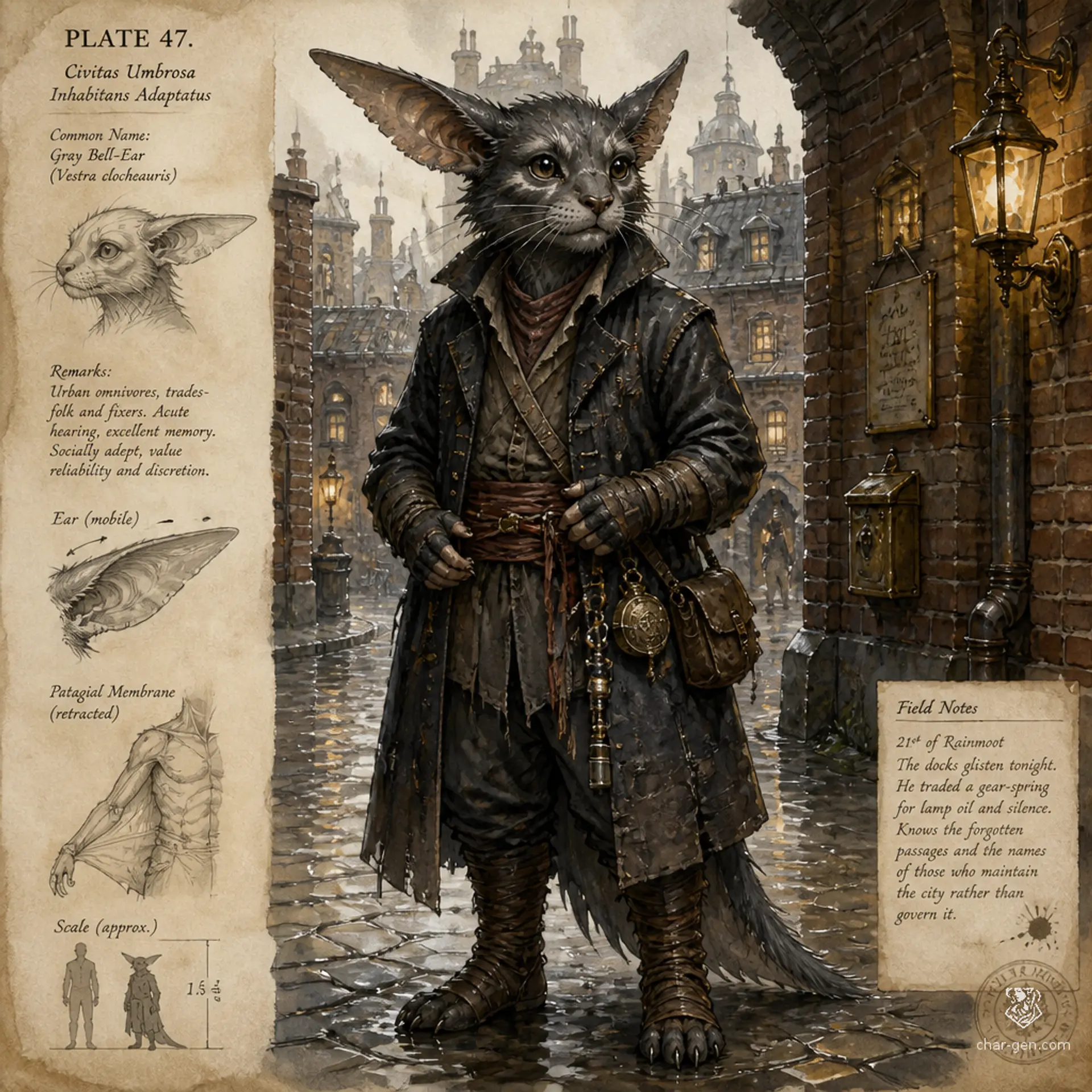 Gutterglass Vesperfolk - AI-generated fantasy Species