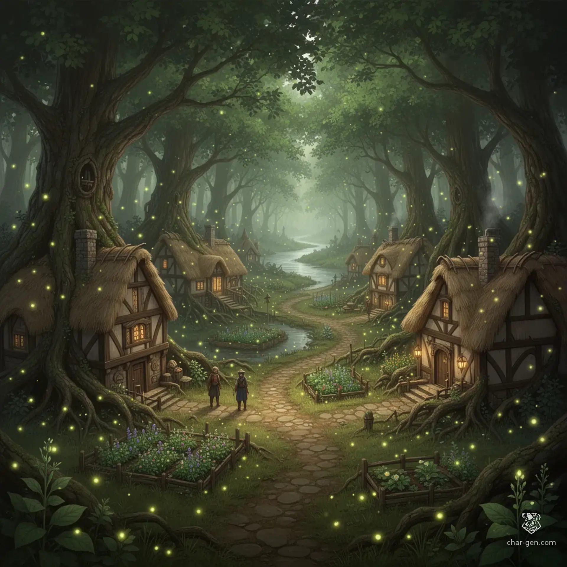 Oakhaven - AI-generated fantasy Settlement