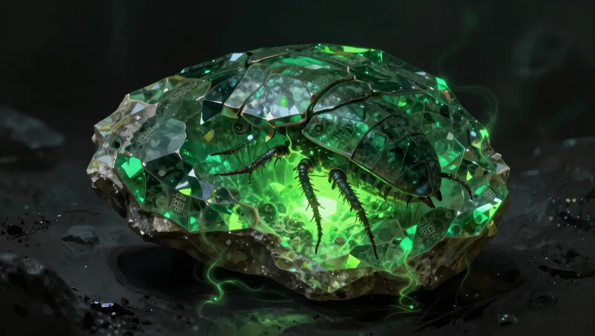 The Skittering Emerald - AI-generated fantasy Magic Item