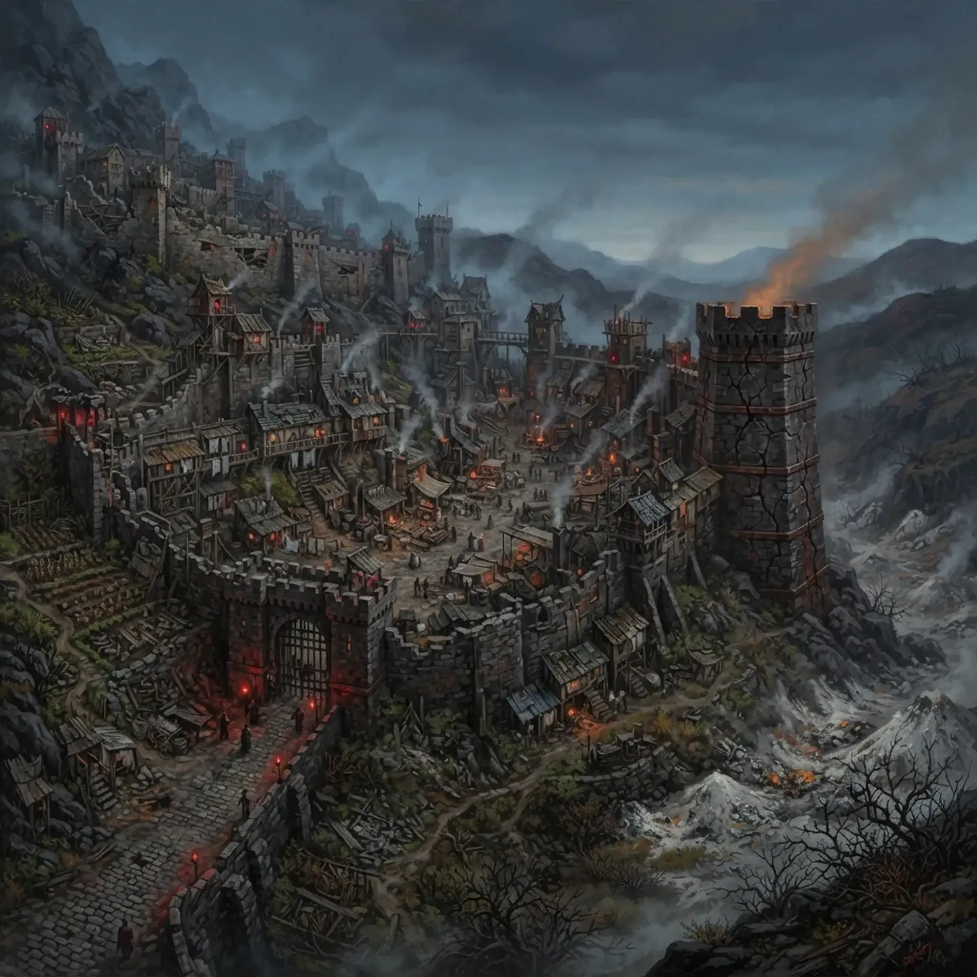 The Ashen Vale - AI-generated fantasy Settlement