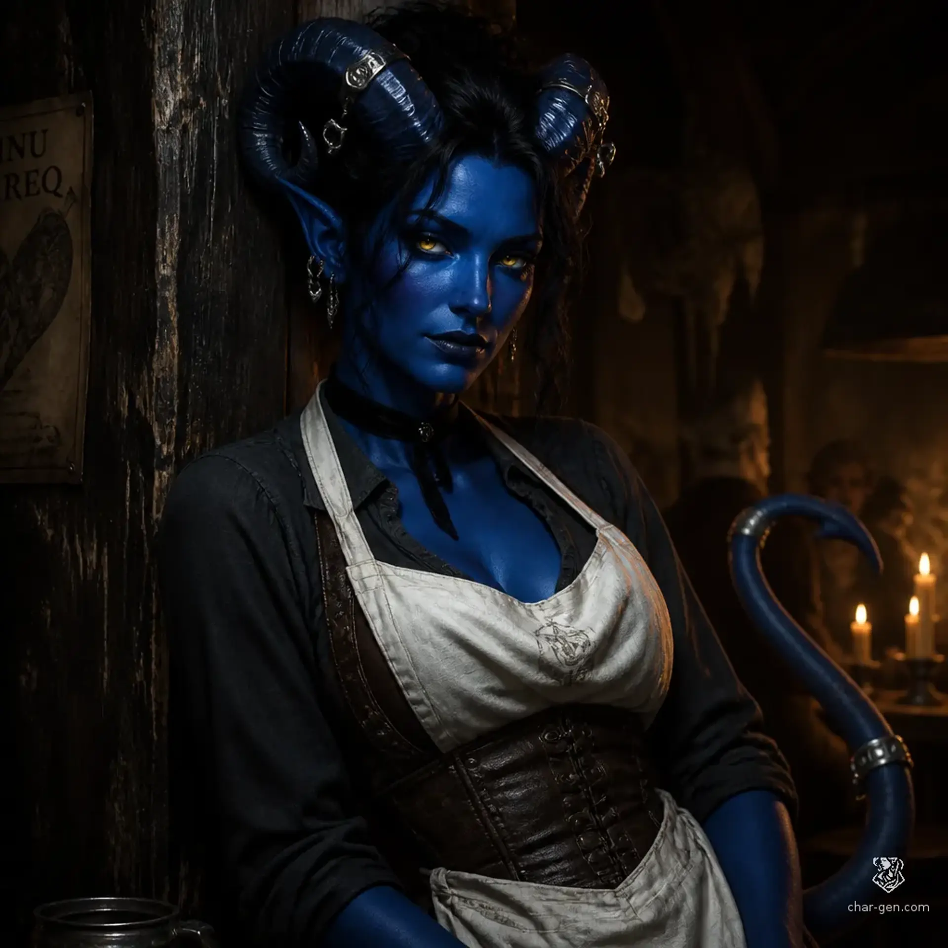 Zallara Indigo Vane - AI-generated fantasy NPC