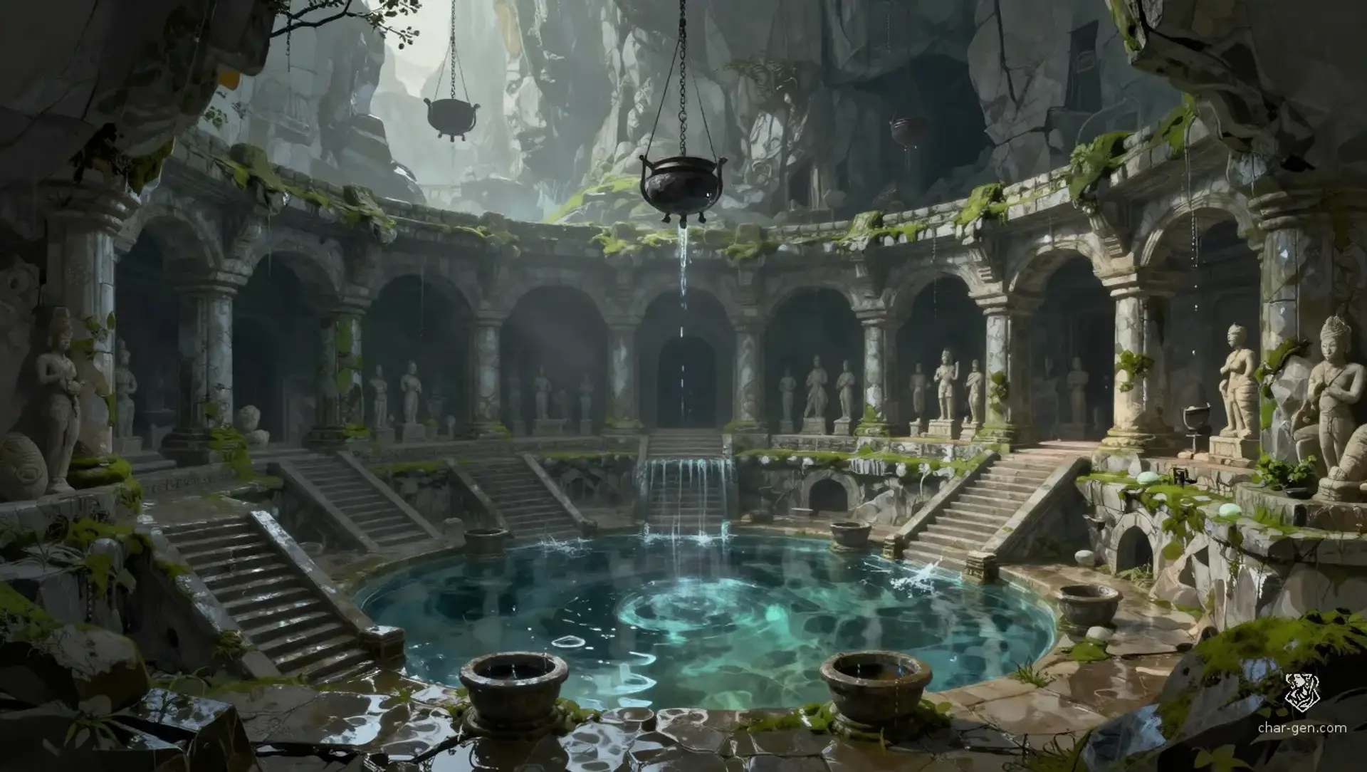 The Weeping Stone - AI-generated fantasy Building