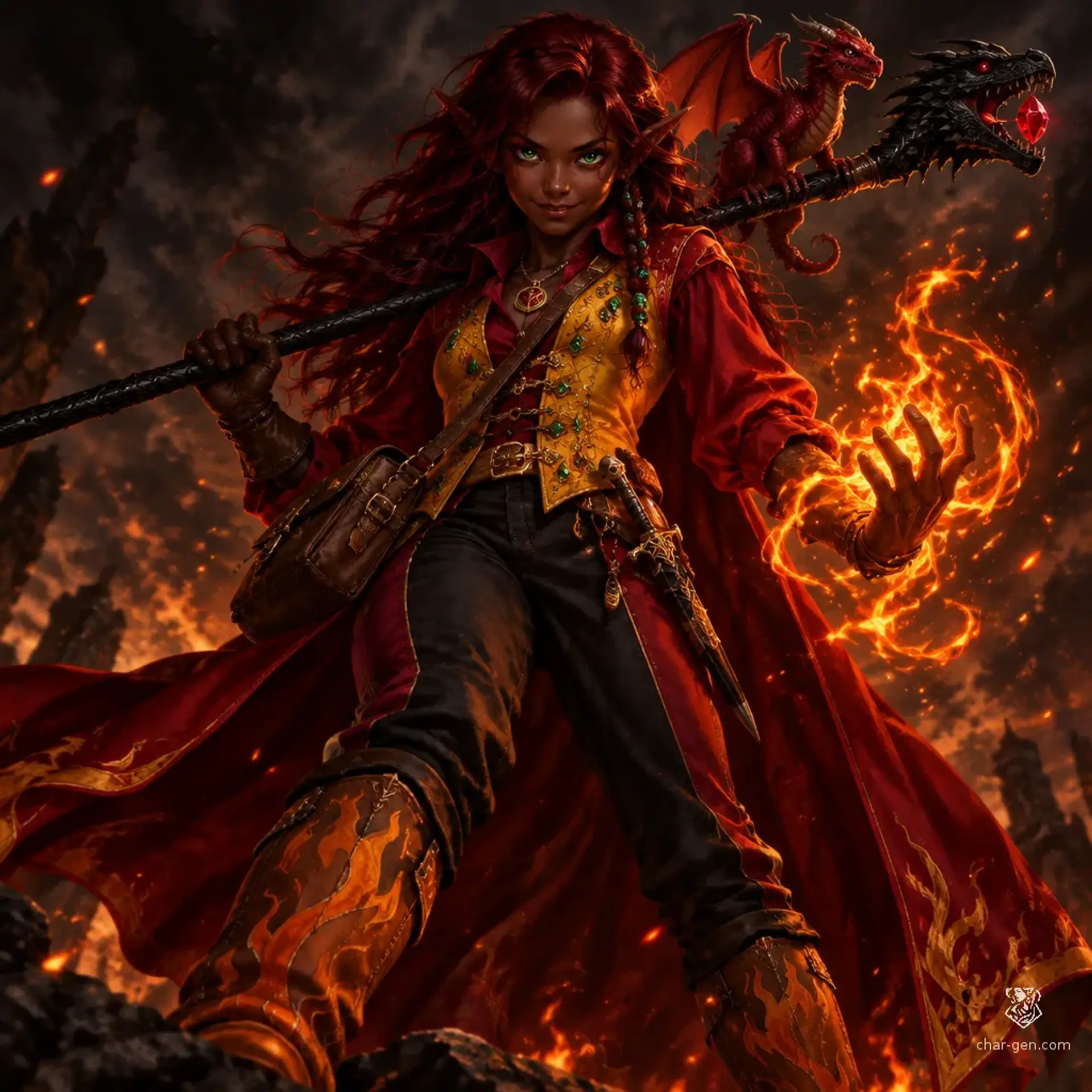 Ruby Emeraldheart - AI-generated fantasy Character
