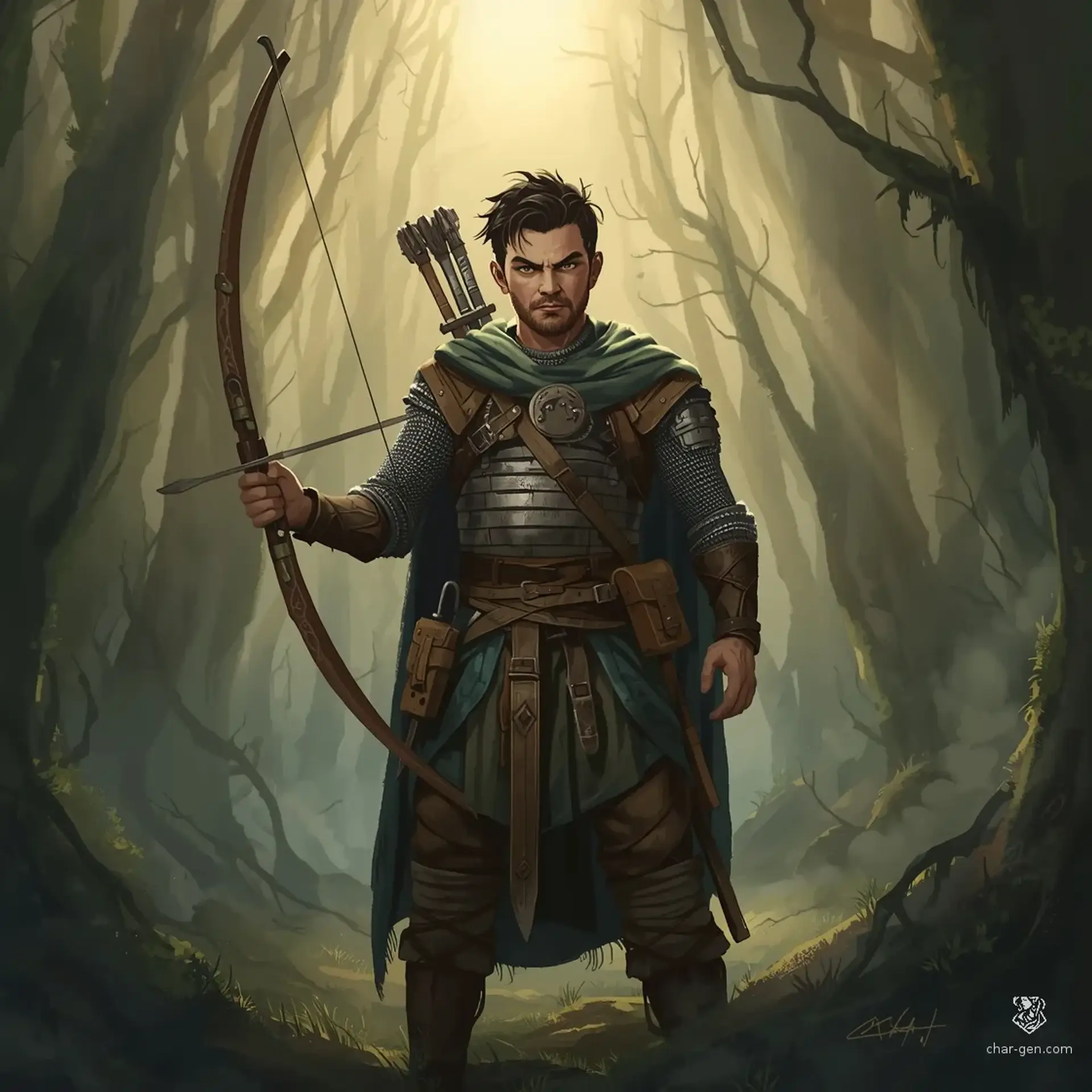 Elkin Shadowlight - AI-generated fantasy Character