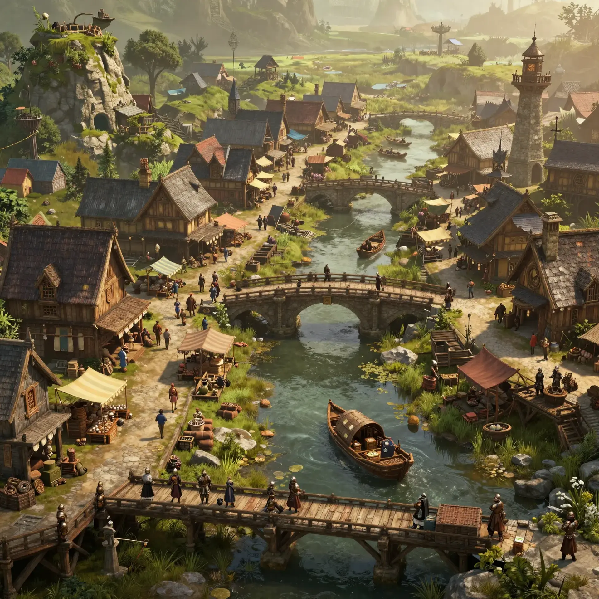 Crosscreek - AI-generated fantasy Settlement