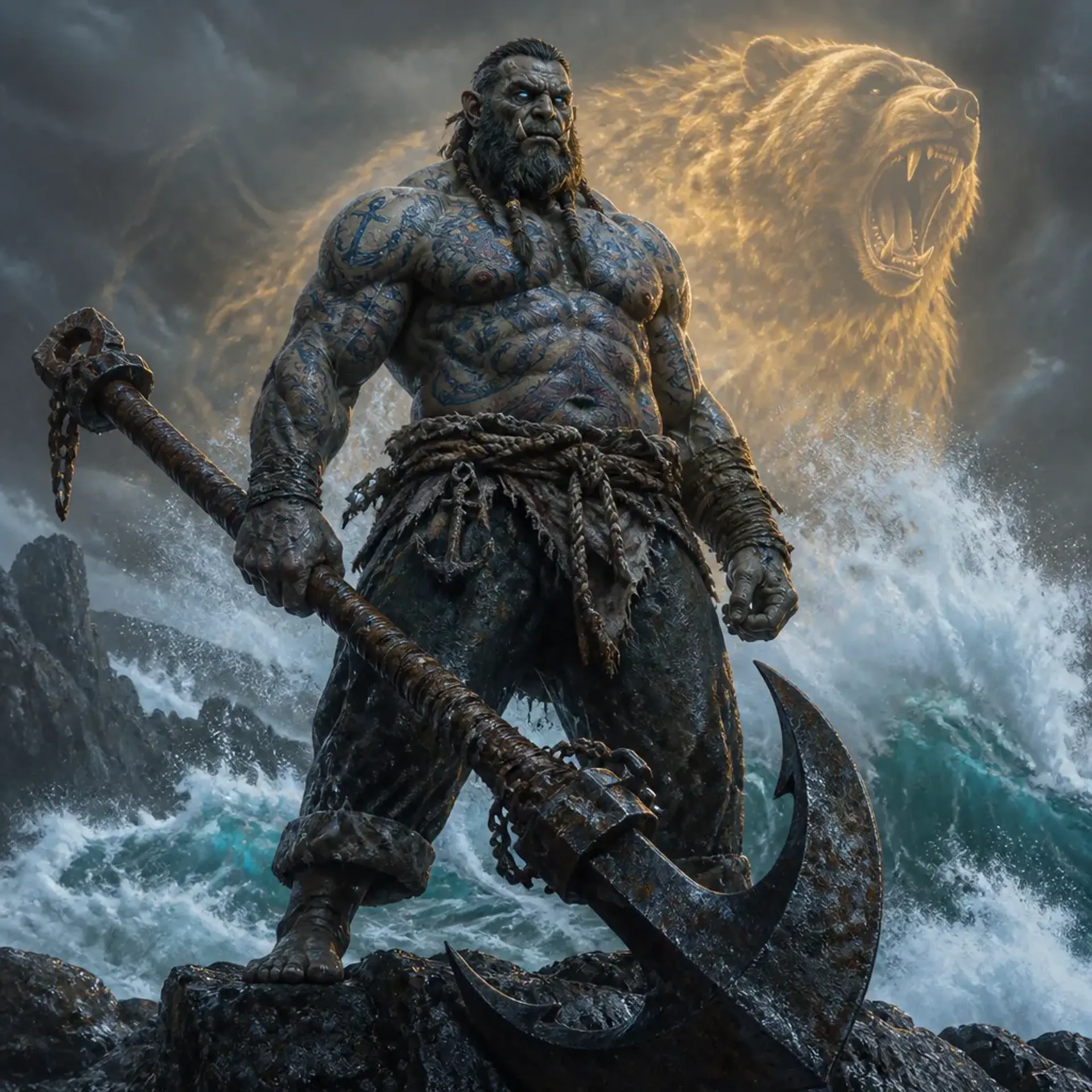 Thokk Salt-Beard - AI-generated fantasy Character