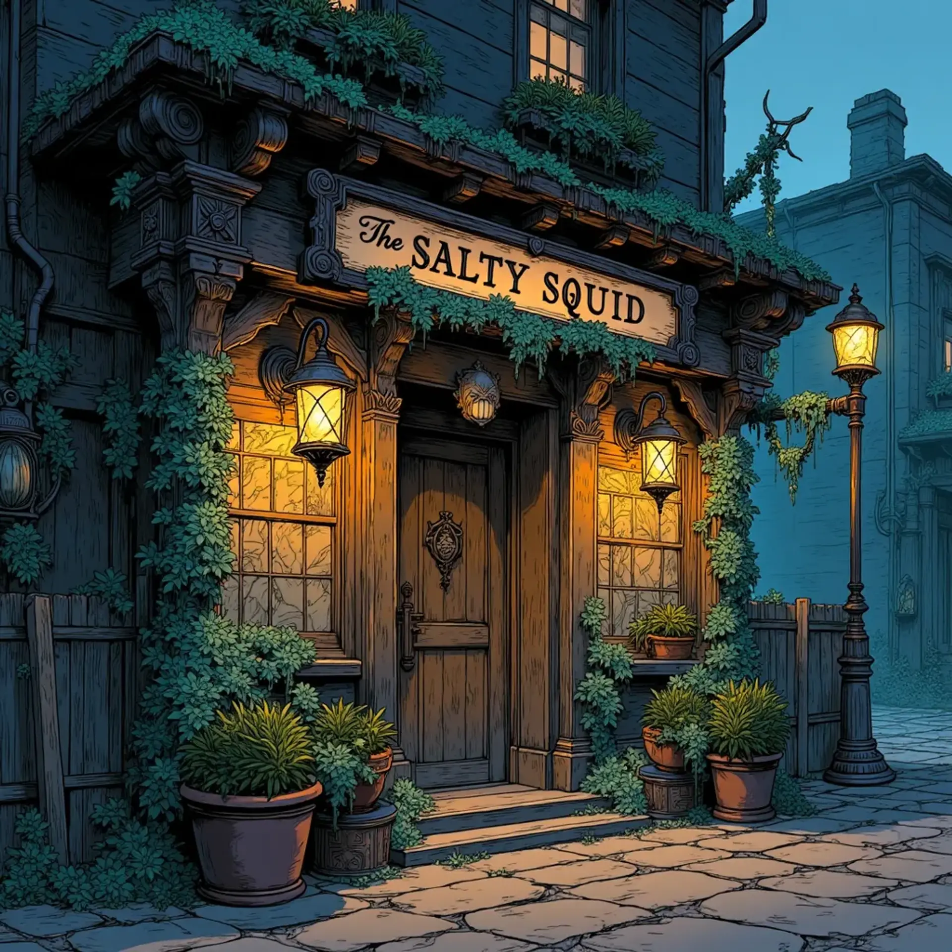 The Salty Squid - AI-generated fantasy Tavern