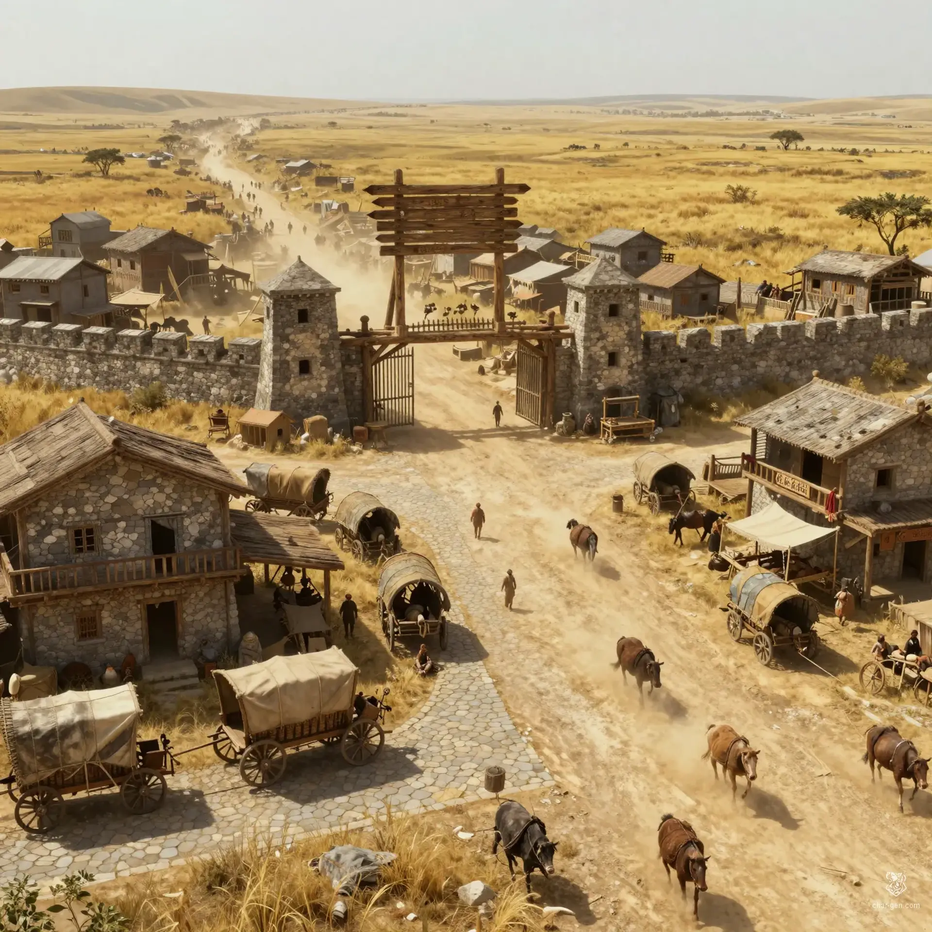 Crosswind Hollow - AI-generated fantasy Settlement