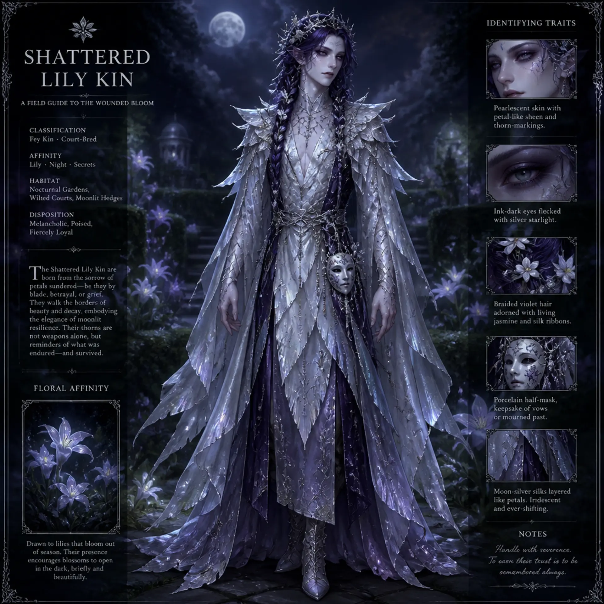 Shattered Lily Kin - AI-generated fantasy Species