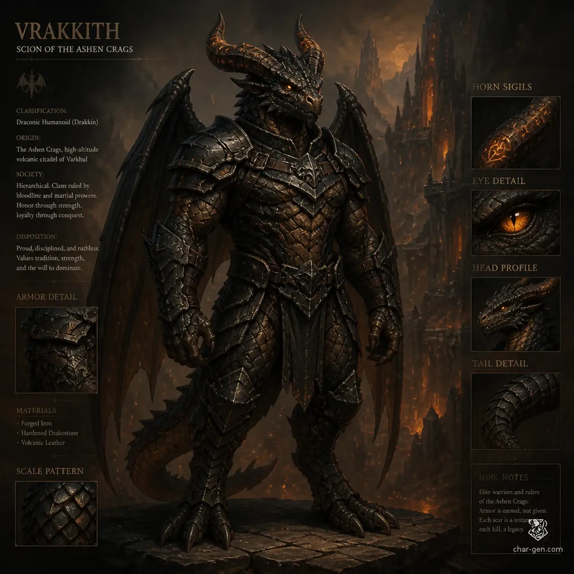 Drakonir Vanguard - AI-generated fantasy Species