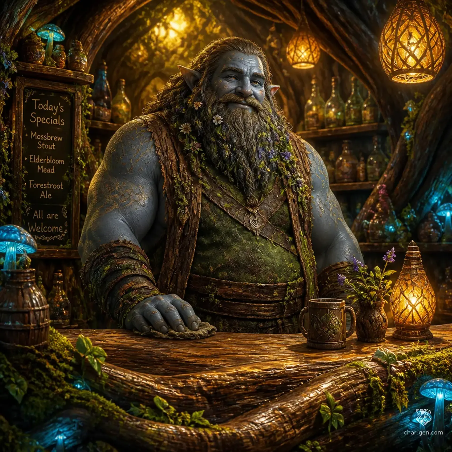The Verdant Whisper - AI-generated fantasy Tavern