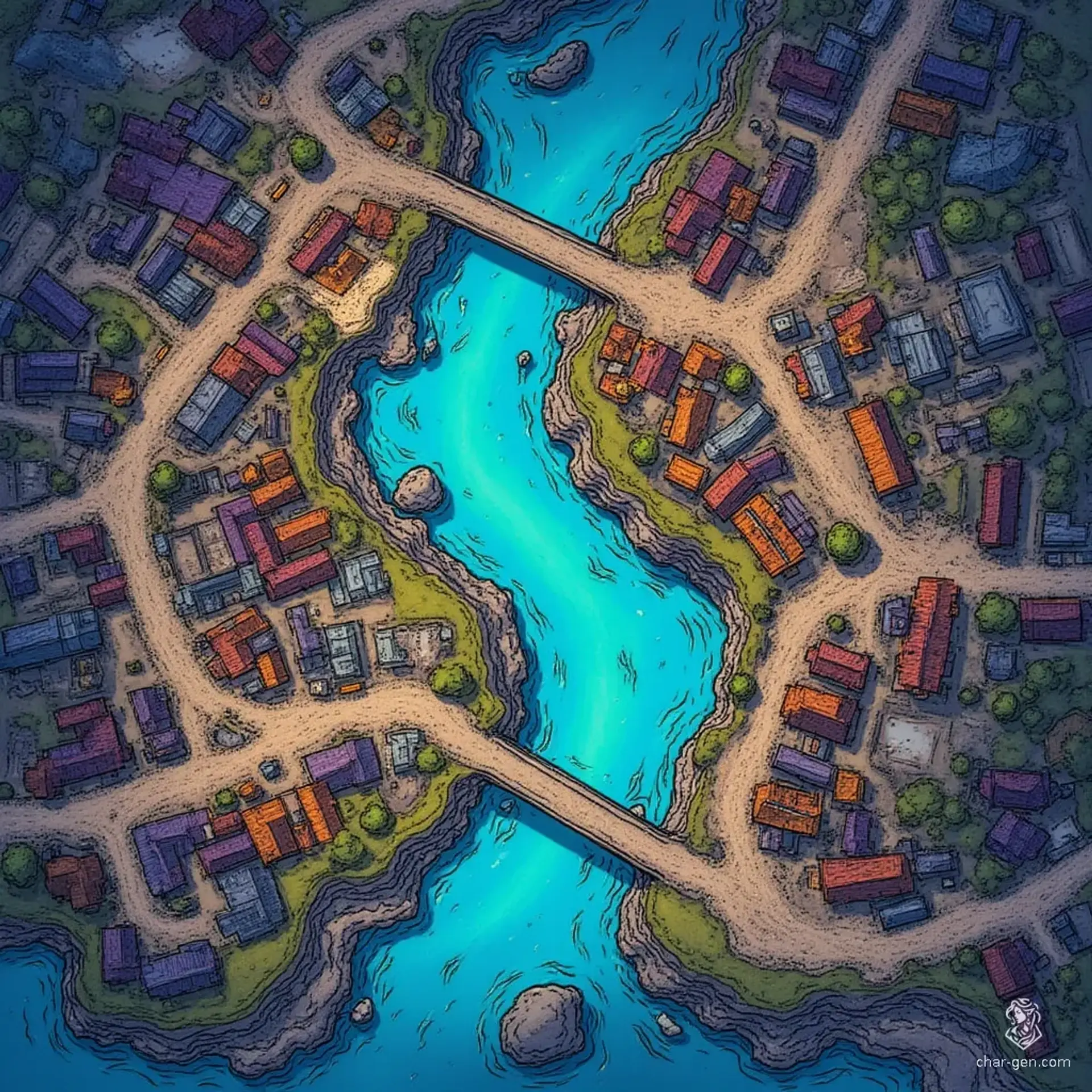 Festhara - AI-generated fantasy Settlement