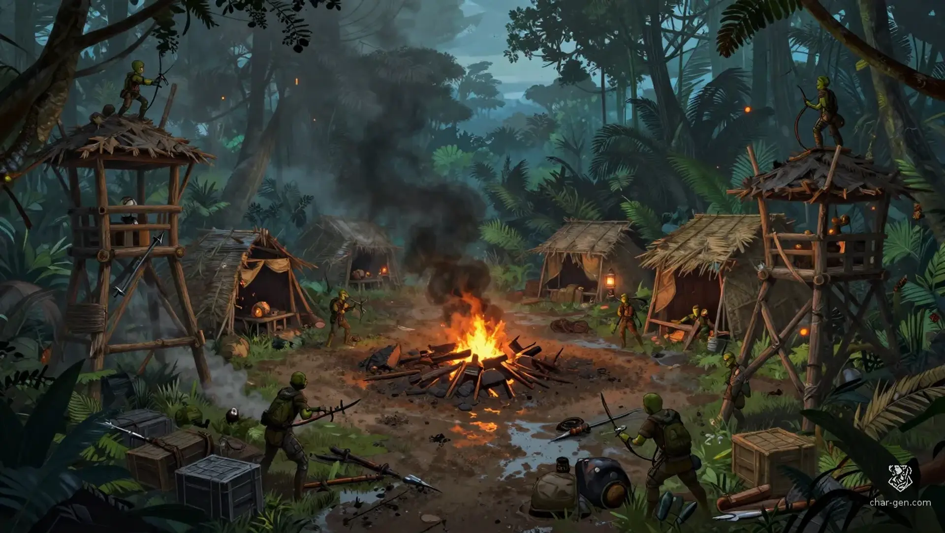 Stop the Goblins Burning the Trail Map - AI-generated fantasy Encounter