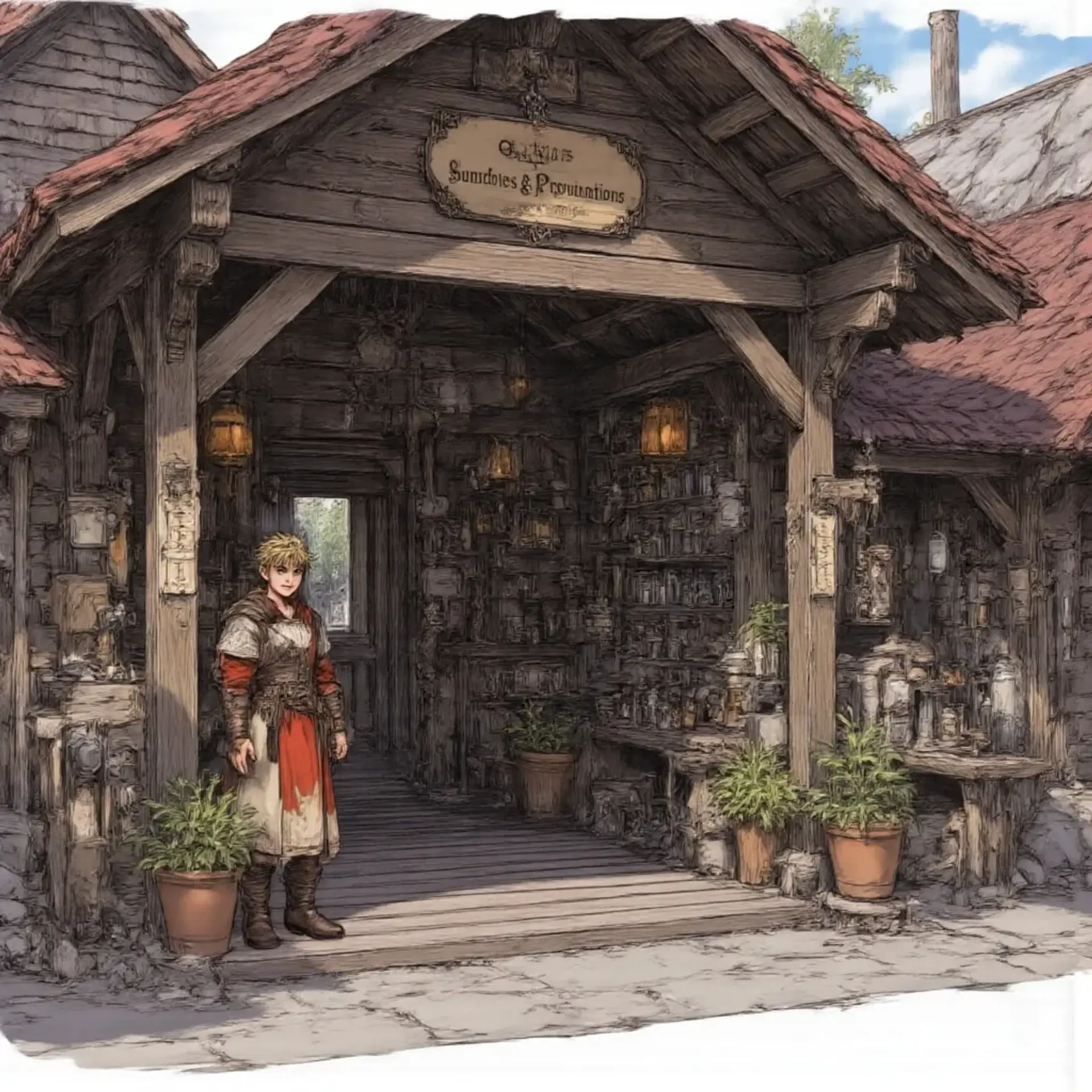 Oakhill's Sundries & Provisions - AI-generated fantasy Shop