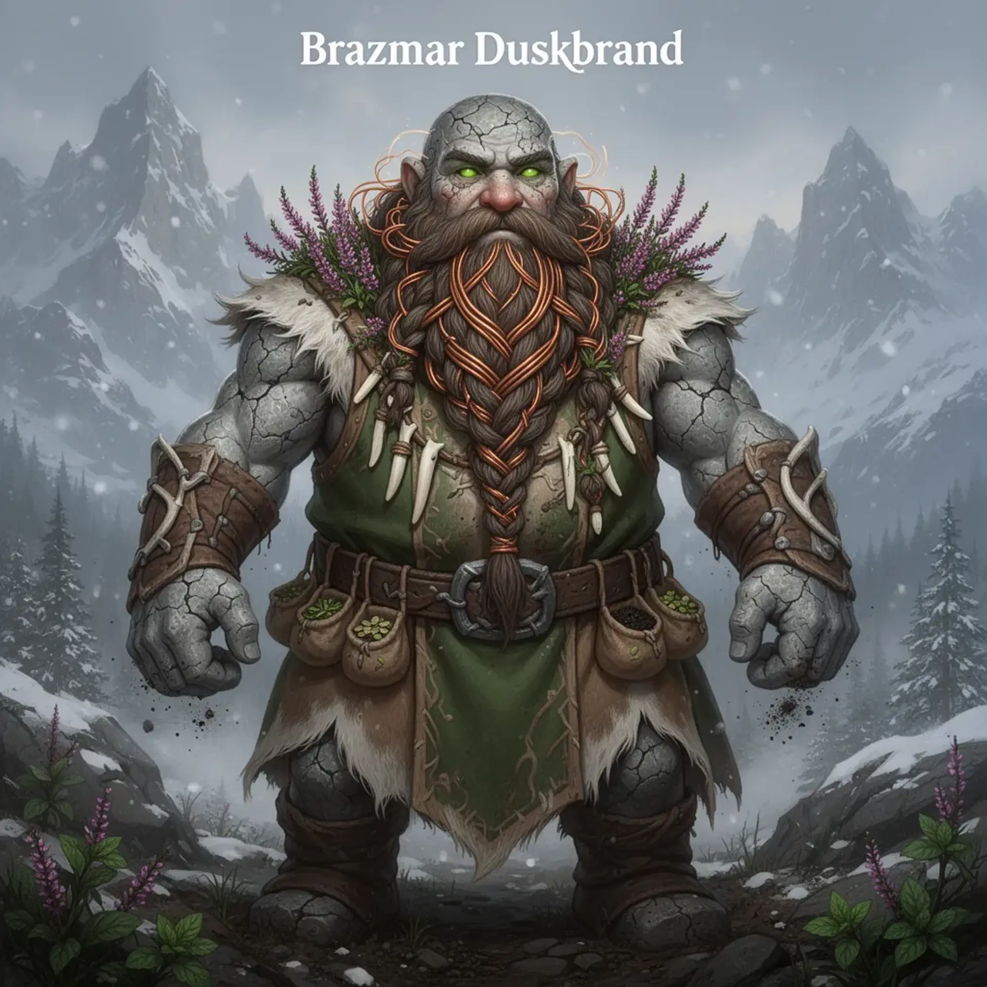 Brazmar Duskbrand - AI-generated fantasy NPC