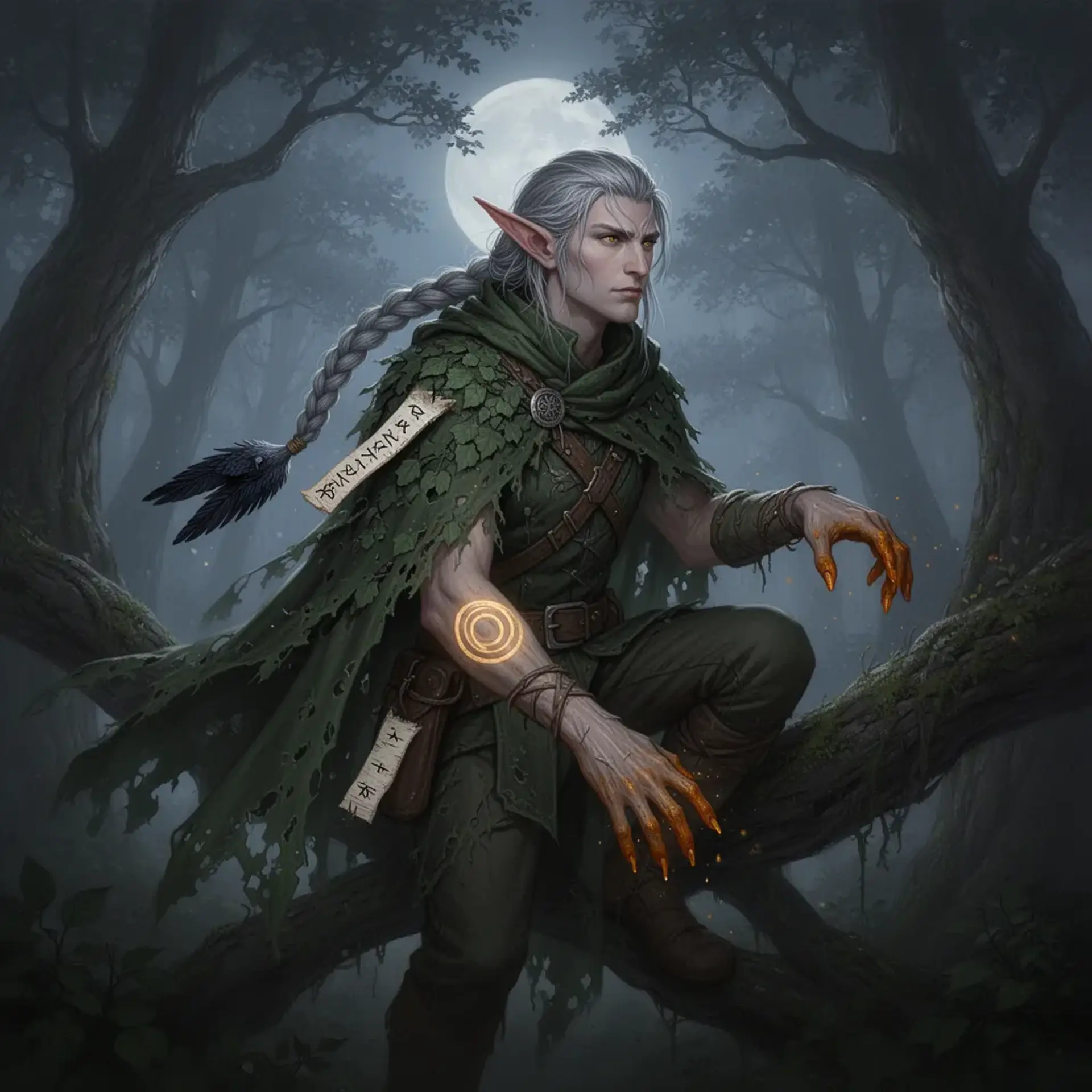 Edrin Crowleaf - AI-generated fantasy NPC