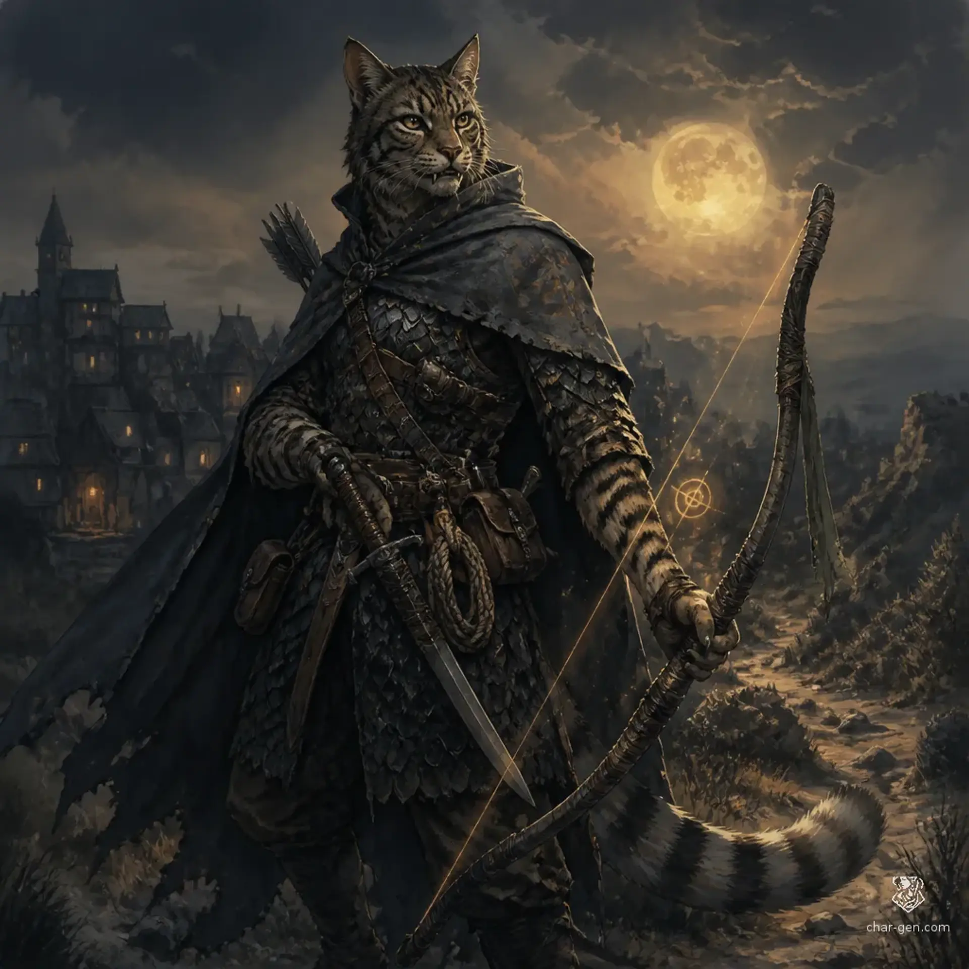Whiskers the Half Heard - AI-generated fantasy Character