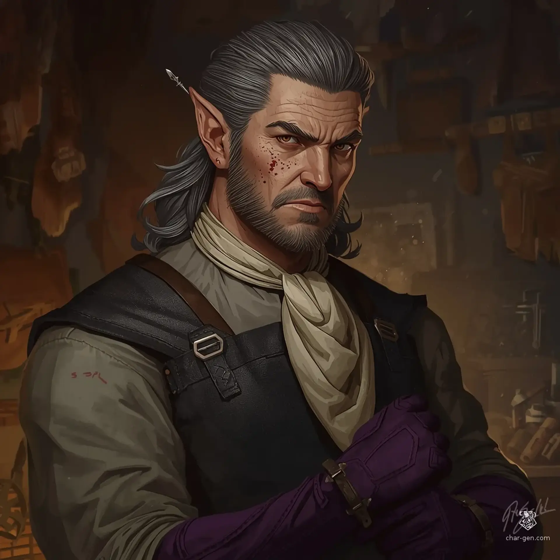 Rennor Pins Vaelor - AI-generated fantasy NPC
