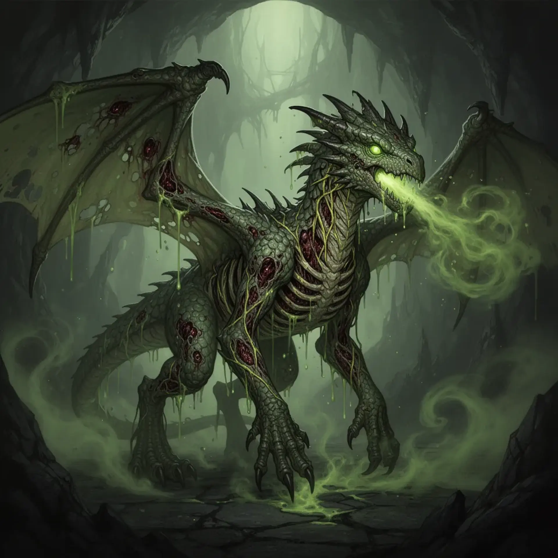 Toxic Lesser Drake - AI-generated fantasy Monster