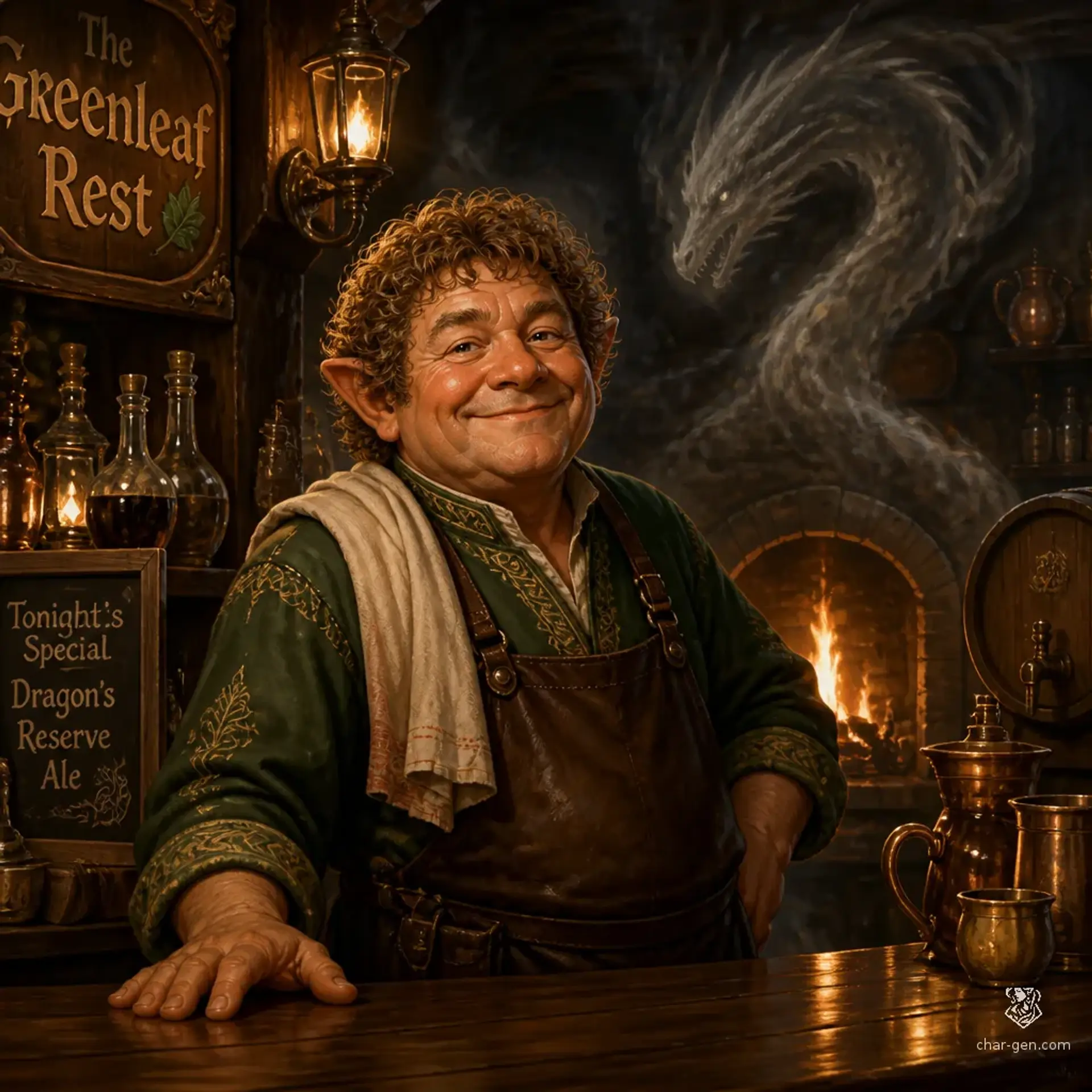 The Whispering Hearth - AI-generated fantasy Tavern