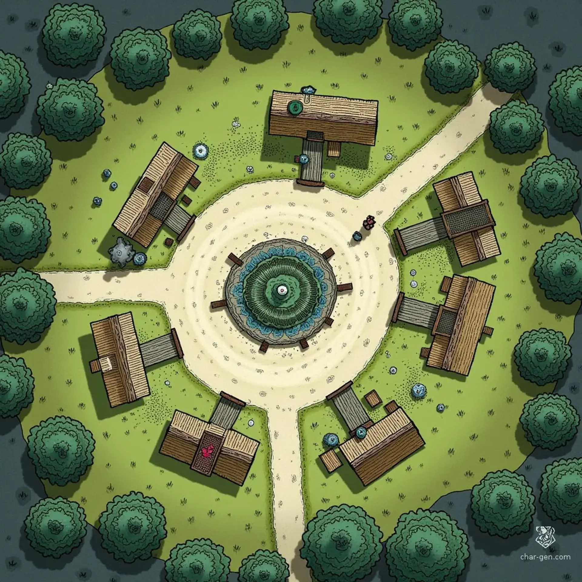 Vesper Hollow - AI-generated fantasy Settlement