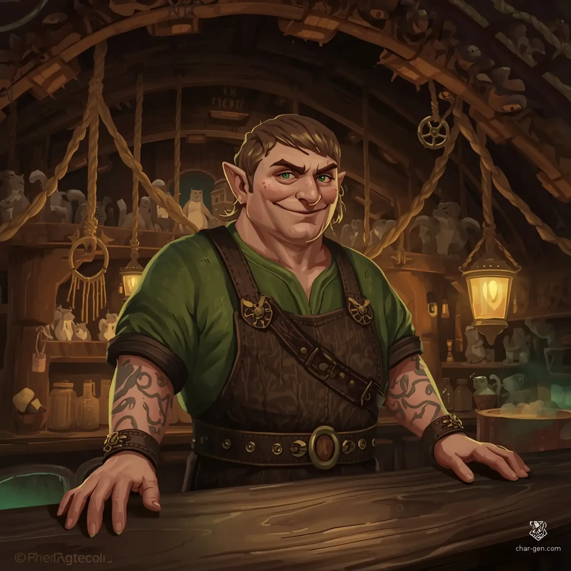 The Salty Squirrel's Rigging - AI-generated fantasy Tavern