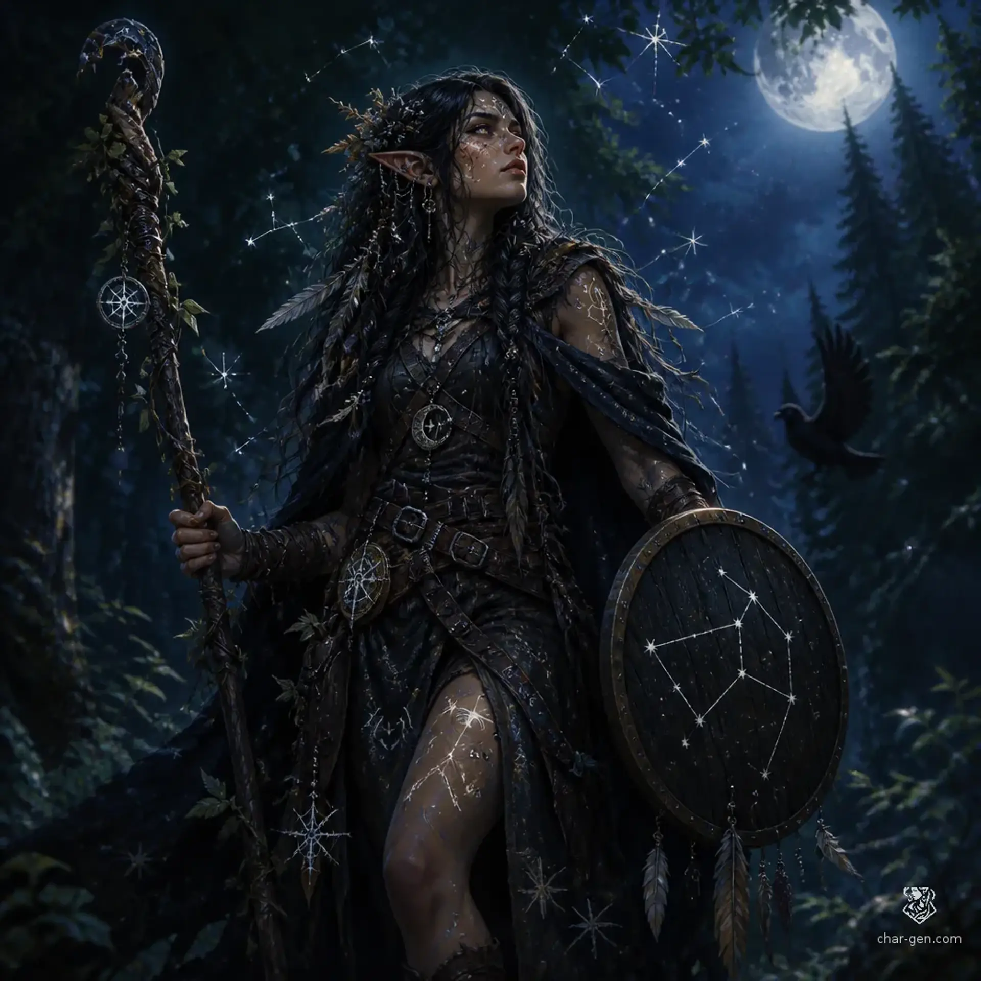 Lunarael Stargazer - AI-generated fantasy Character