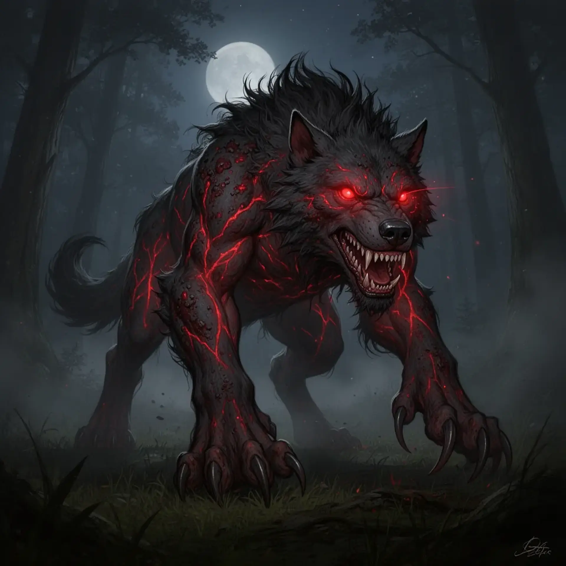 Crimson Stalker - AI-generated fantasy Monster