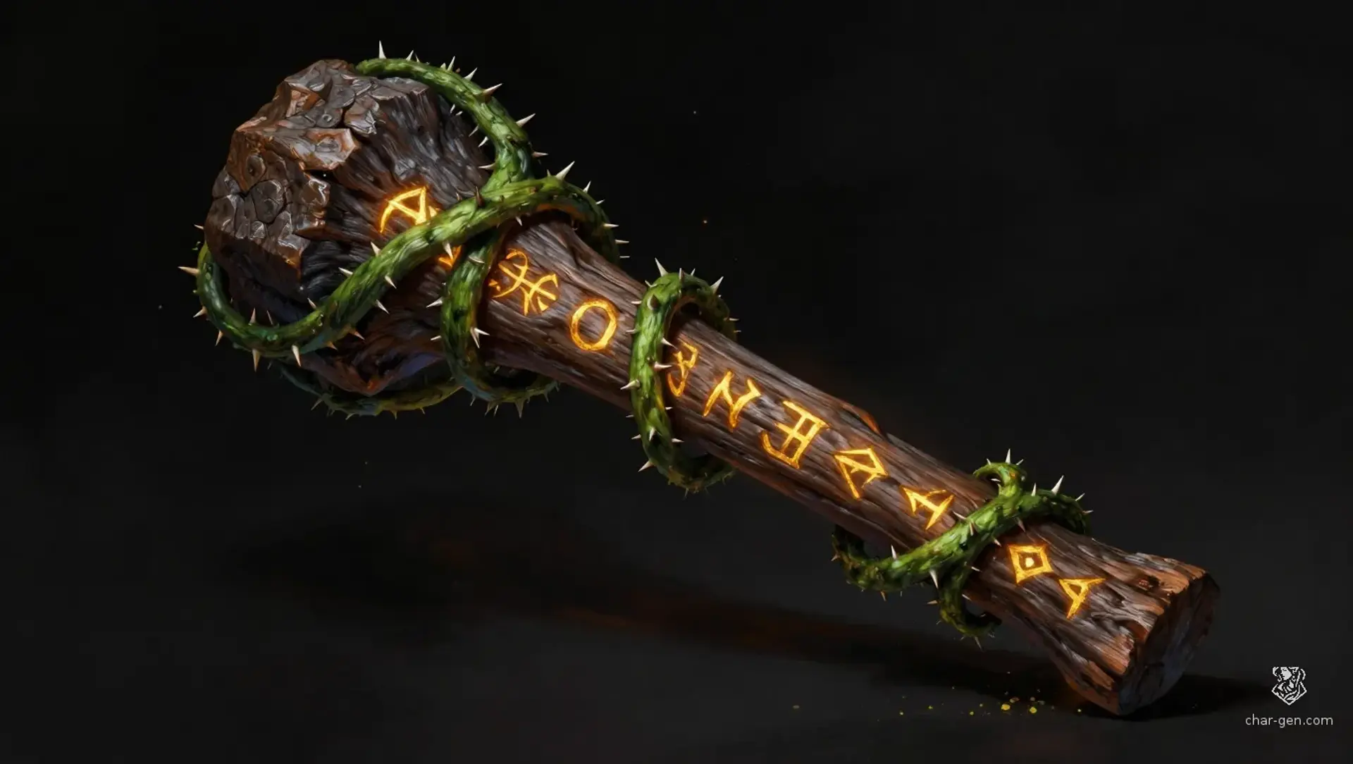 Heartwood Bramble-Mace - AI-generated fantasy Magic Item