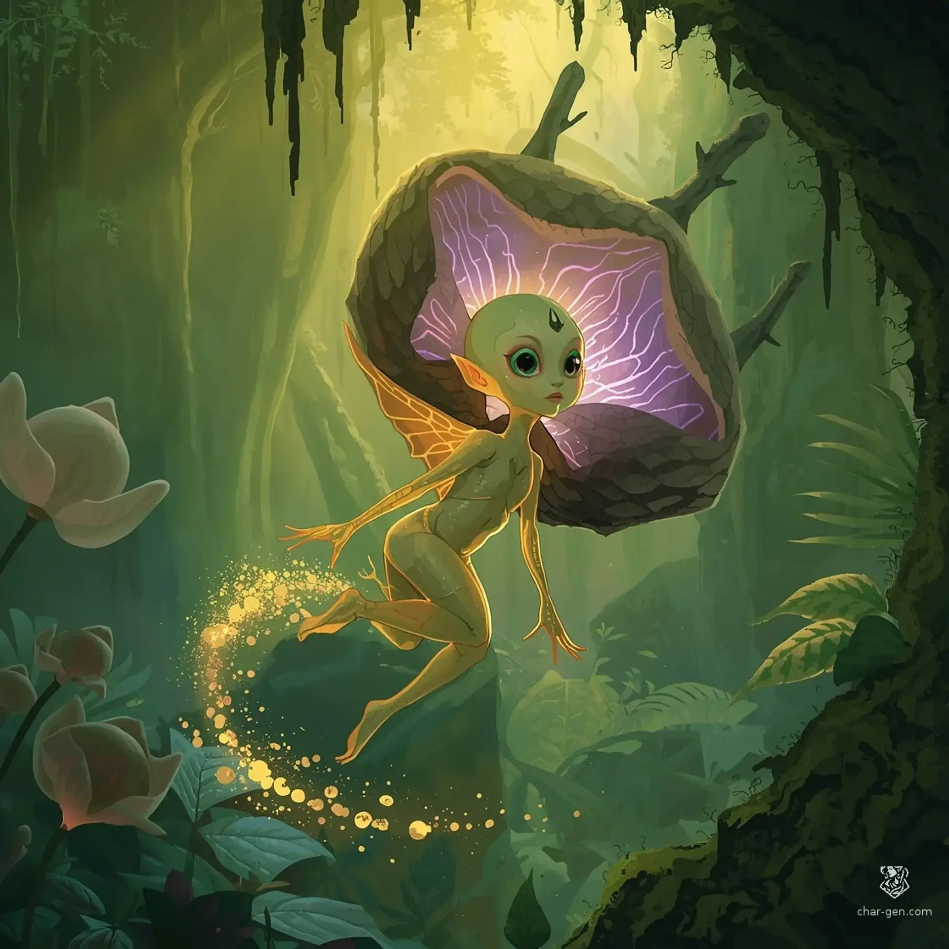 Sylthara Sap-Pixie - AI-generated fantasy Monster