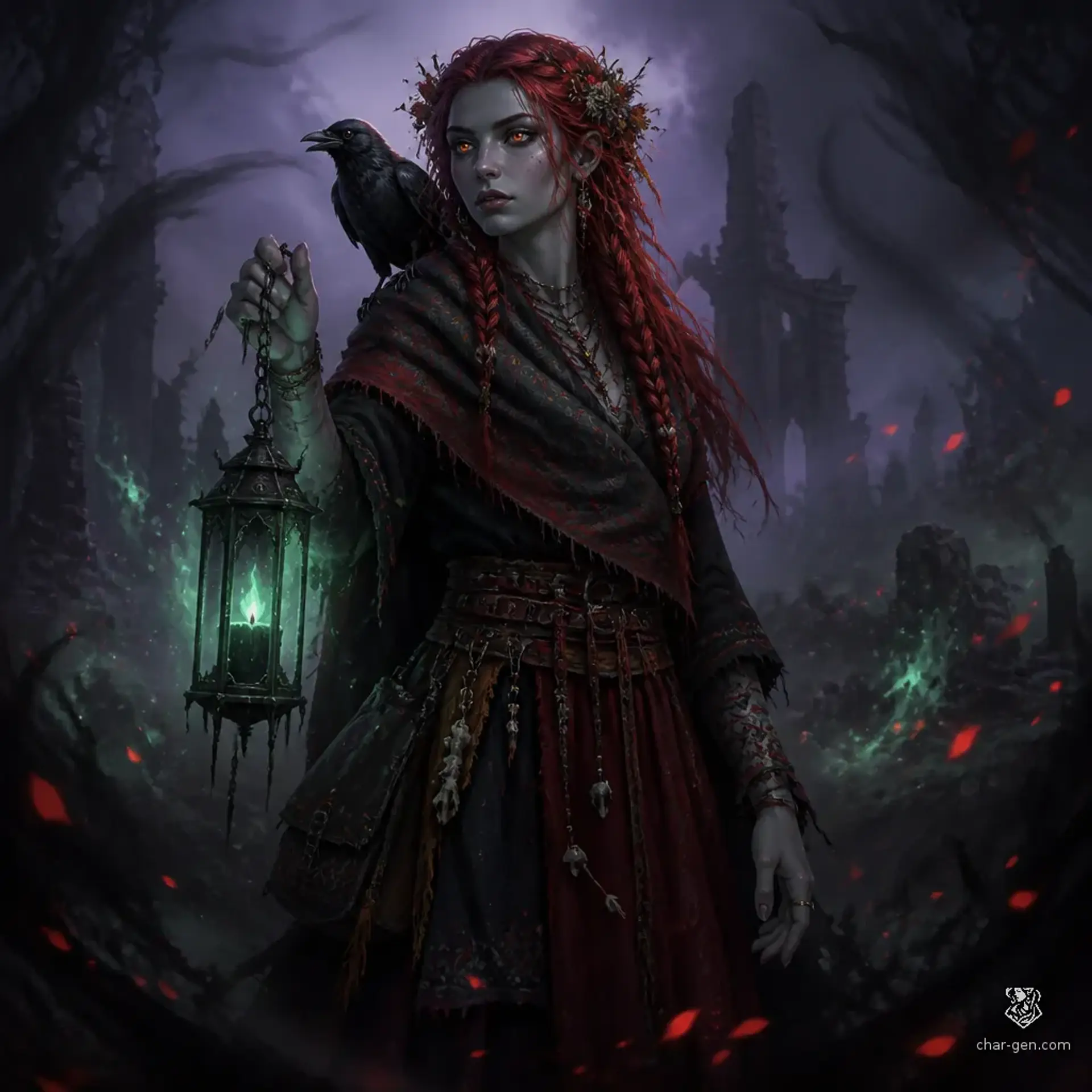 Mirela Thorncrow - AI-generated fantasy Character