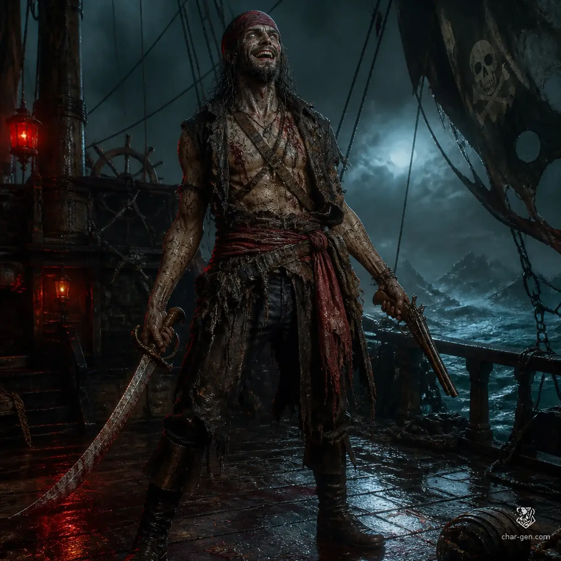 Thrall of the Crimson Siren - AI-generated fantasy Monster